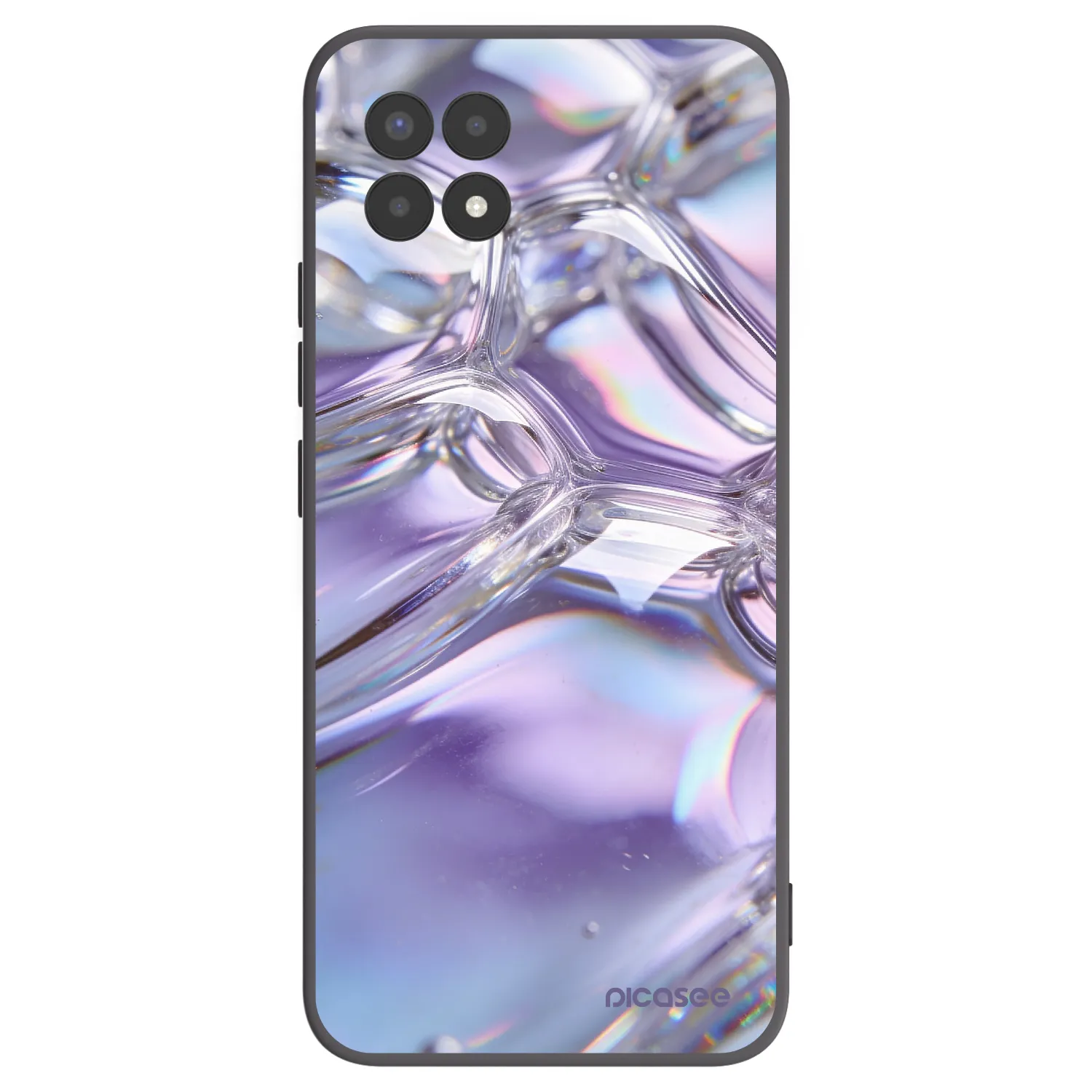 Picasee silikonový černý obal pro Realme 8i - Iridescent bubbles