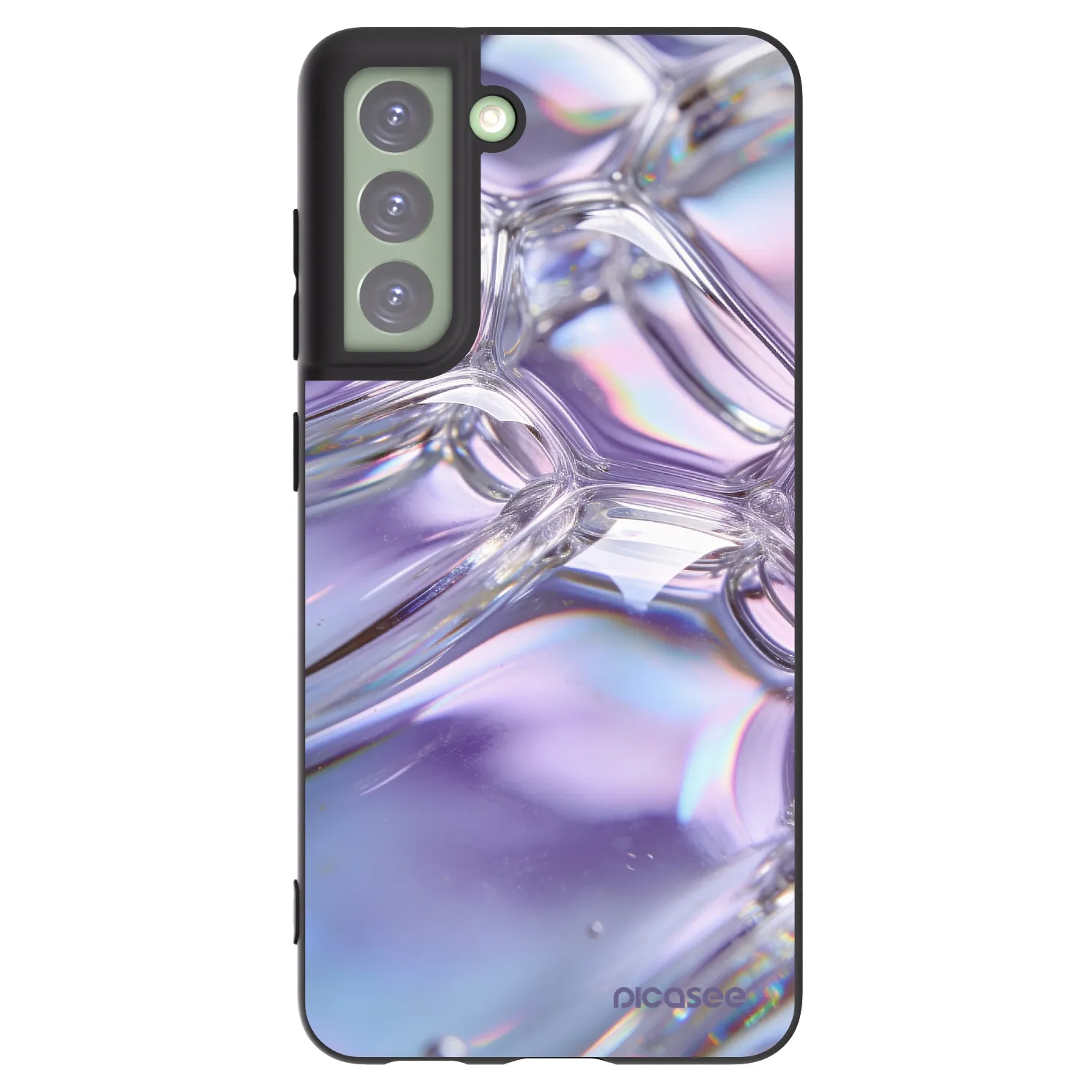Picasee silikonový černý obal pro Samsung Galaxy S21 FE 5G - Iridescent bubbles