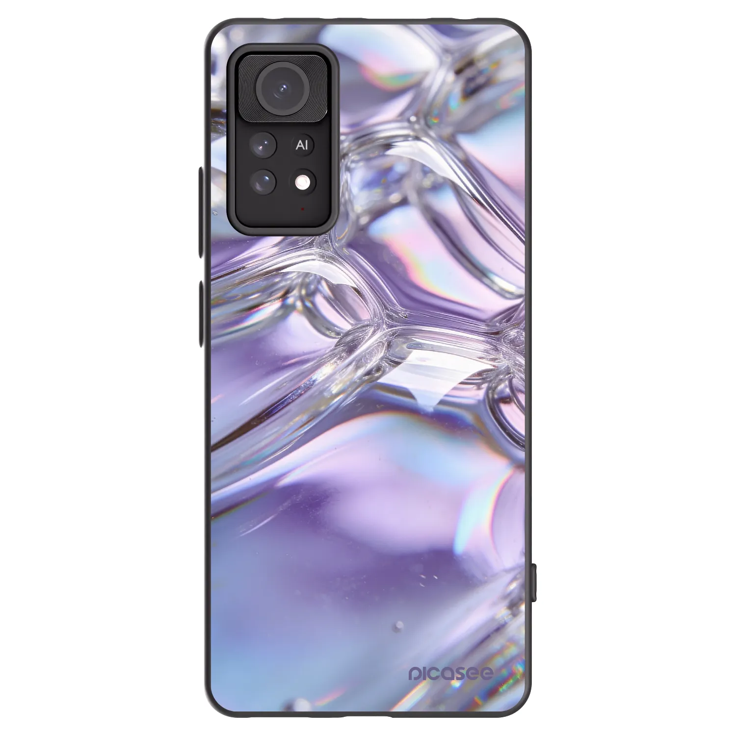 Picasee silikonový černý obal pro Xiaomi Redmi Note 11 Pro 5G - Iridescent bubbles