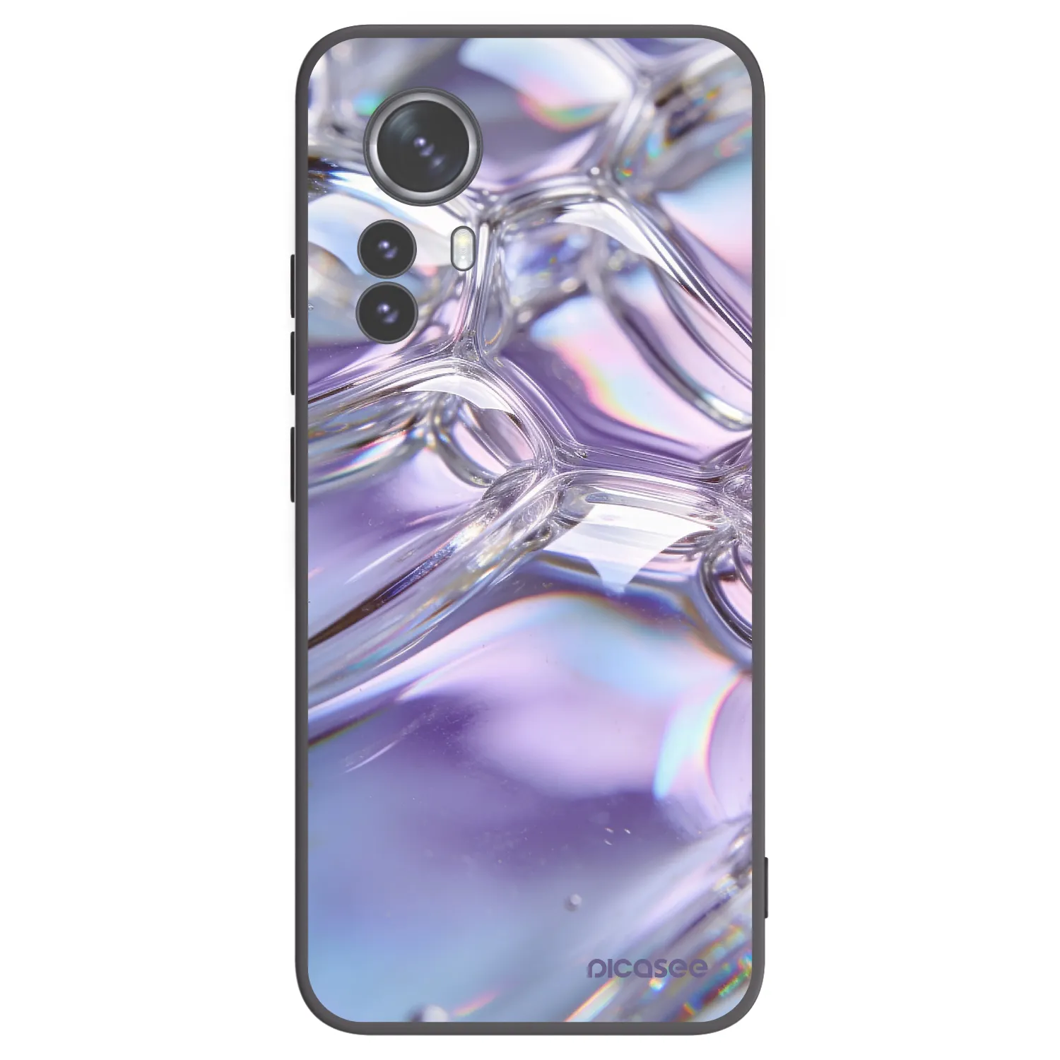Picasee silikonový černý obal pro Xiaomi 12 Pro - Iridescent bubbles