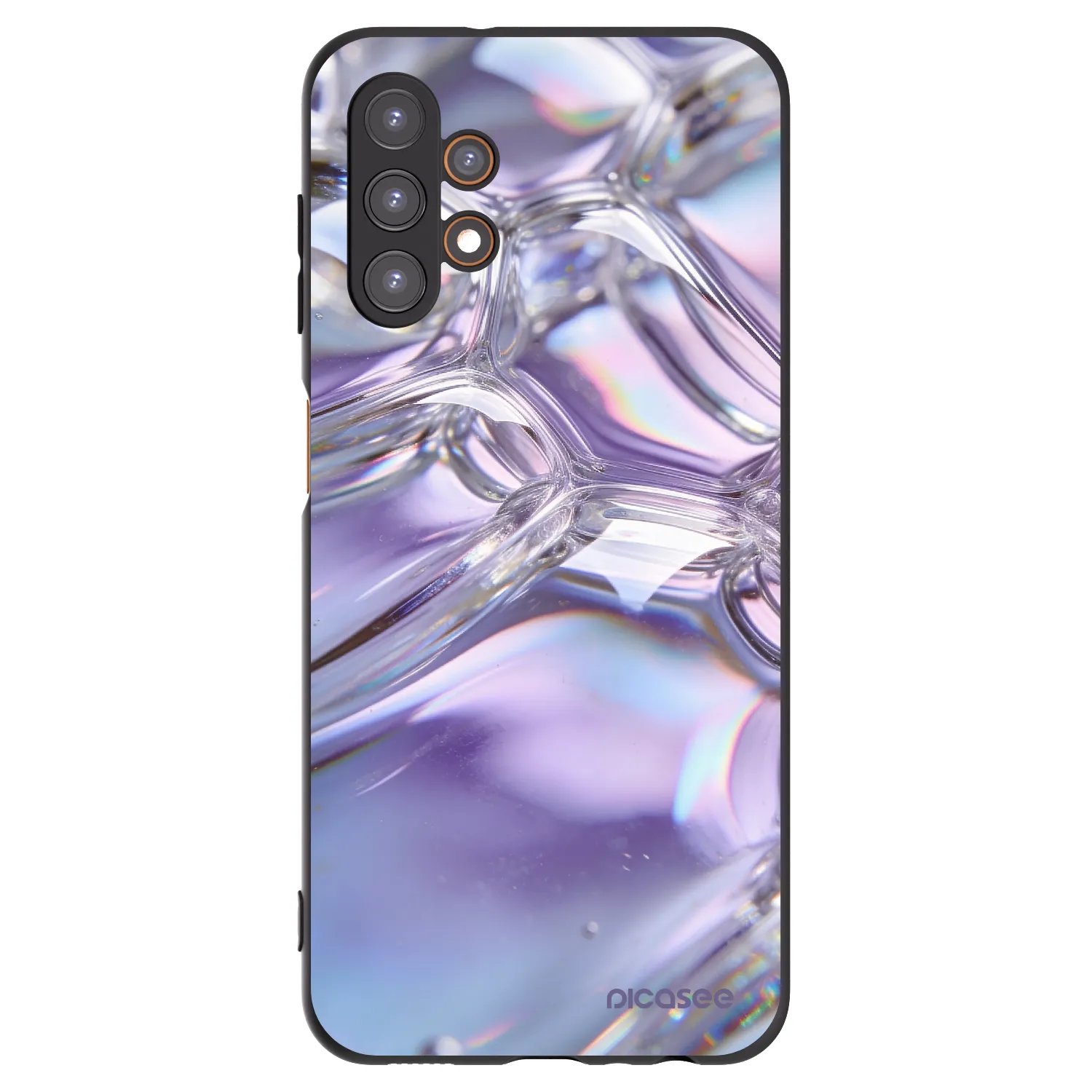 Picasee silikonový černý obal pro Samsung Galaxy A13 4G A135 - Iridescent bubbles