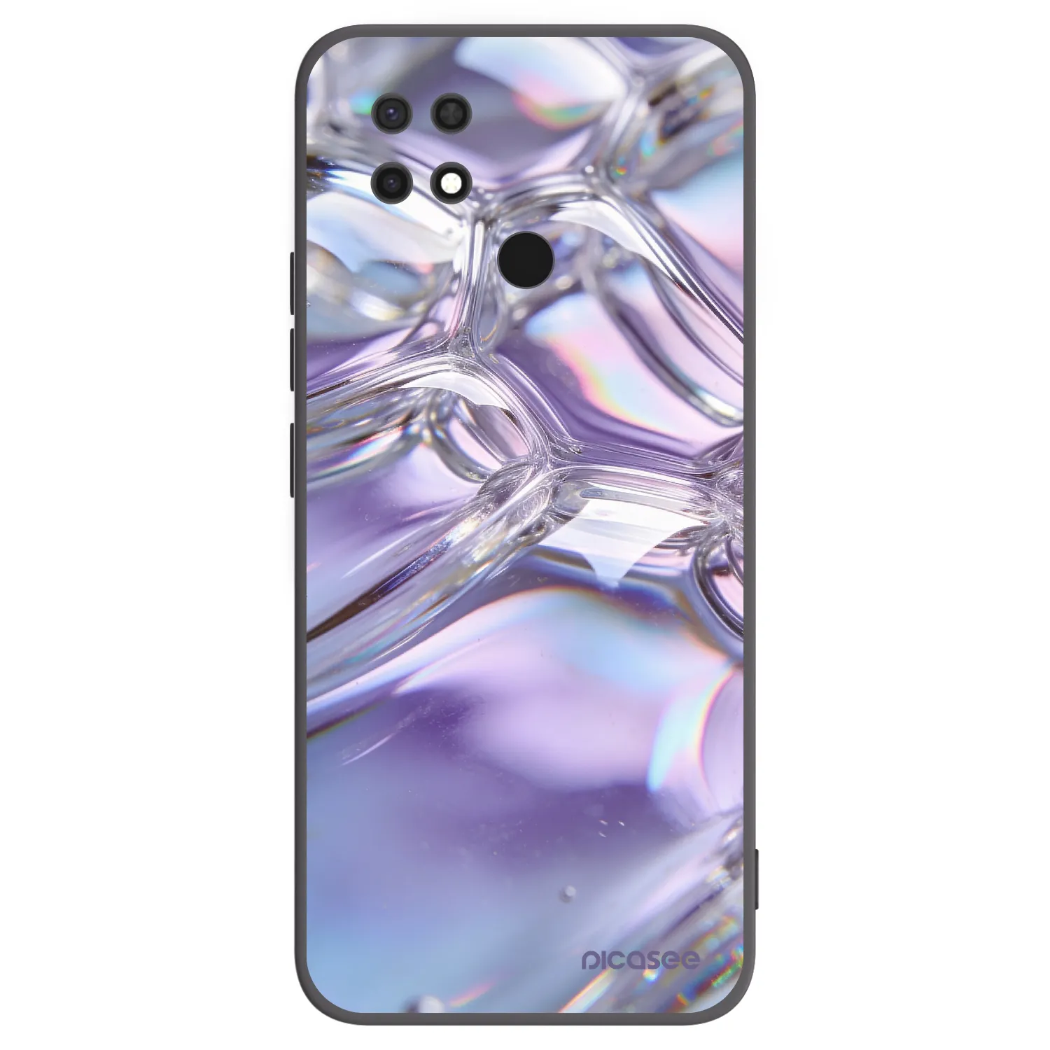 Picasee silikonový černý obal pro Xiaomi Redmi 10C - Iridescent bubbles
