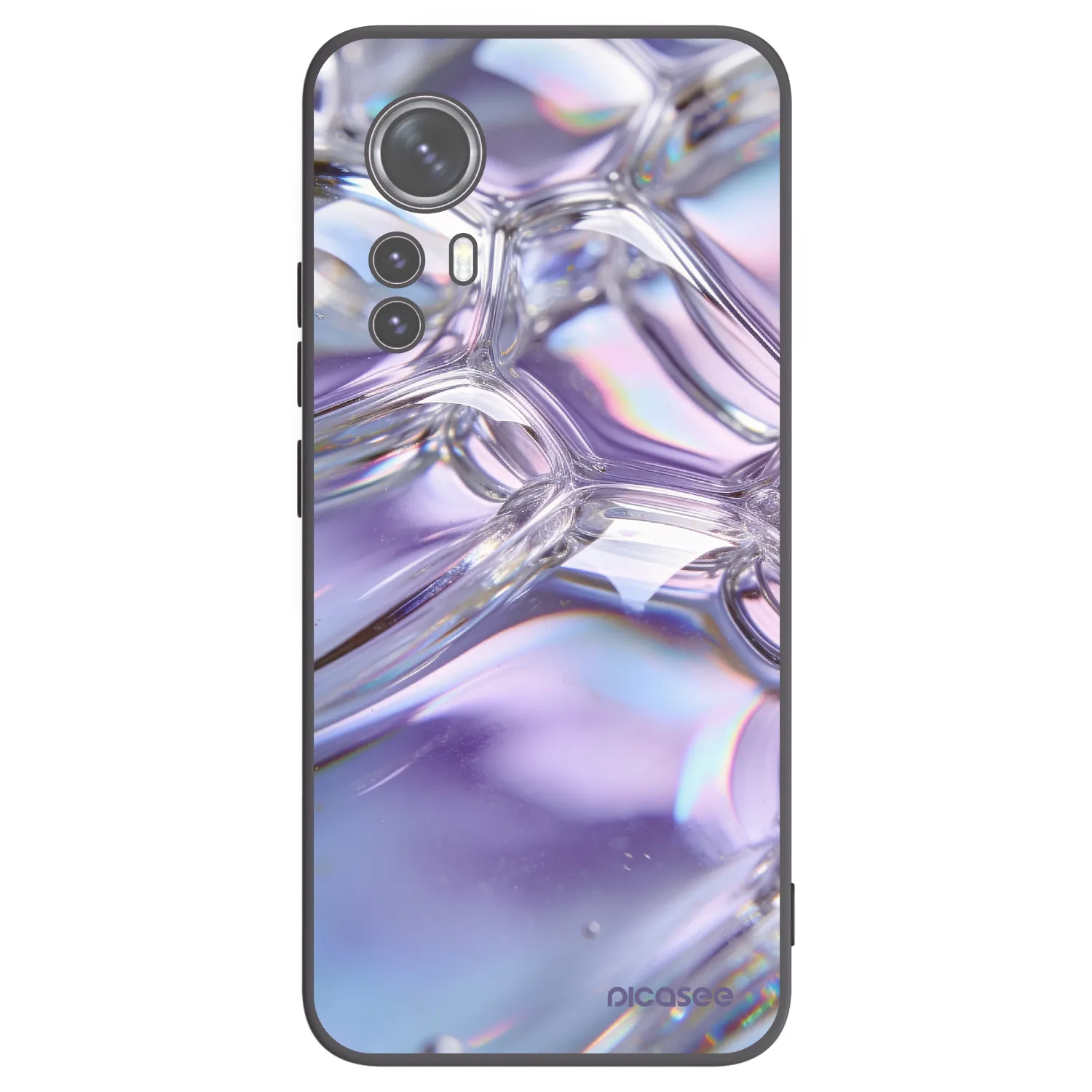 Picasee silikonový černý obal pro Xiaomi 12X - Iridescent bubbles