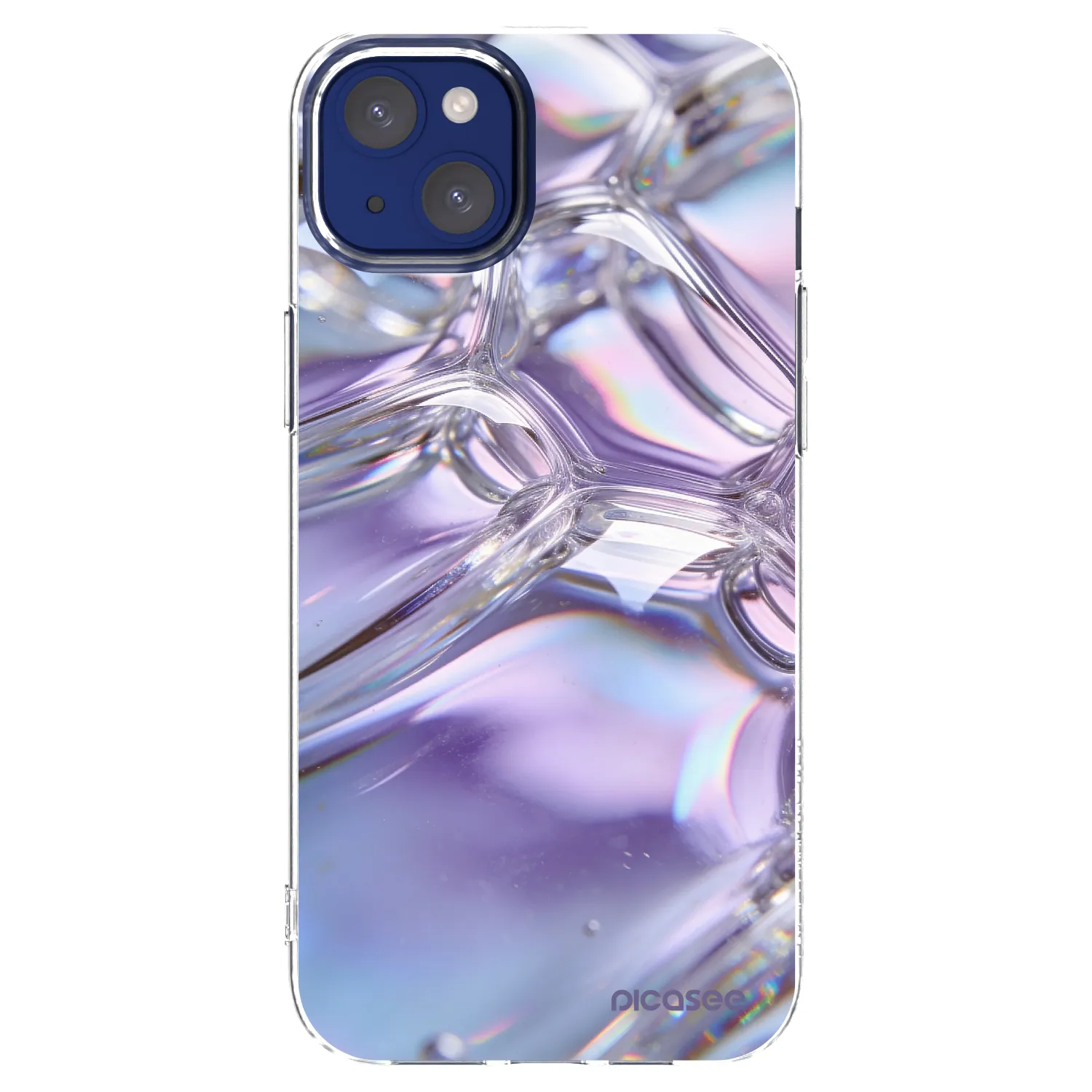 Picasee silikonový průhledný obal pro Apple iPhone 14 Plus - Iridescent bubbles
