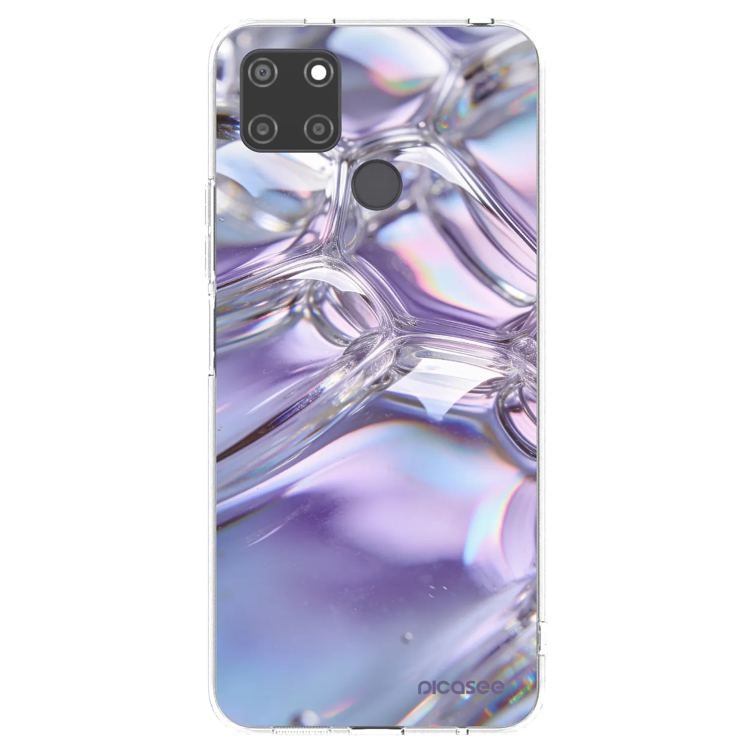 Picasee silikonový průhledný obal pro Realme C21Y - Iridescent bubbles