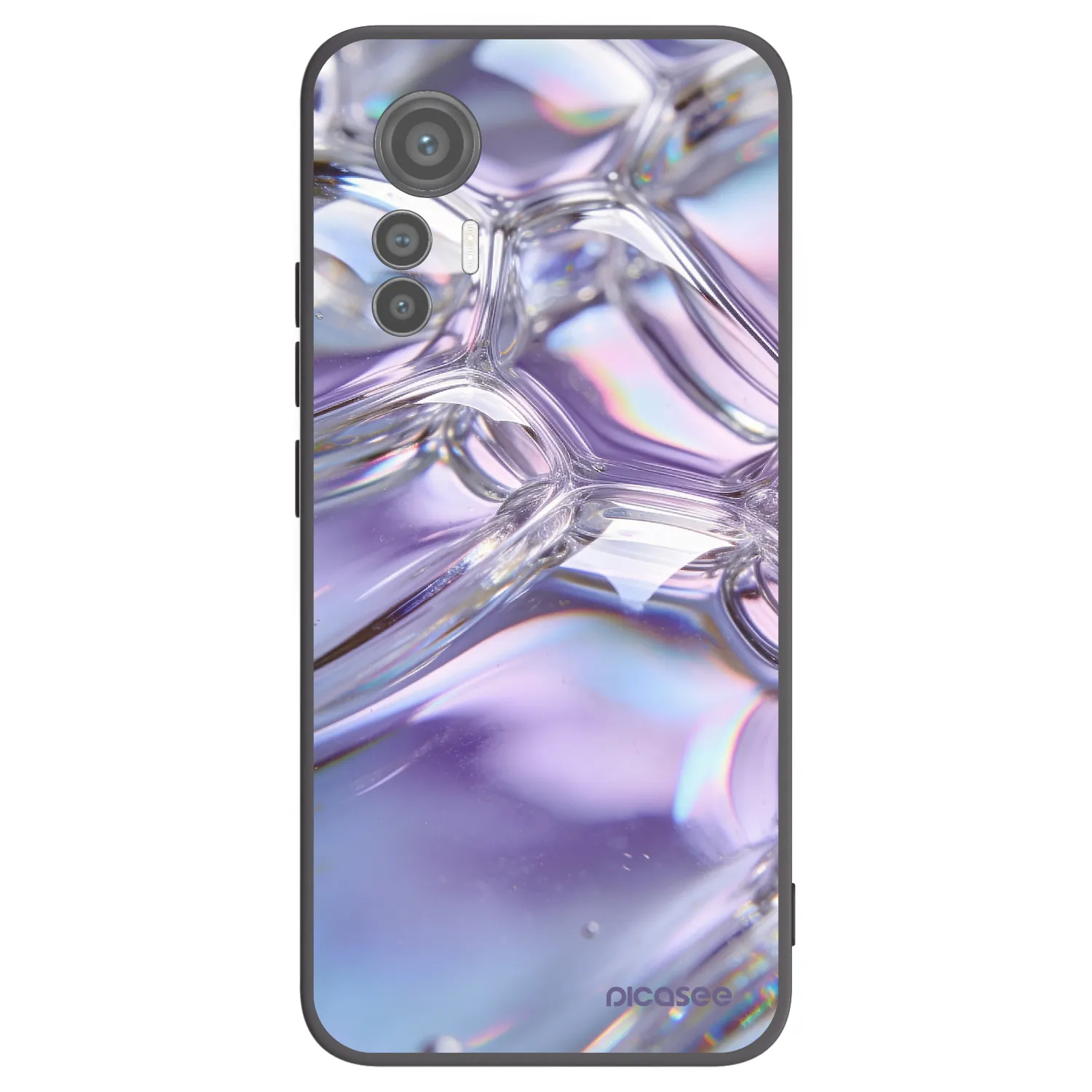 Picasee silikonový černý obal pro Xiaomi 12 Lite - Iridescent bubbles