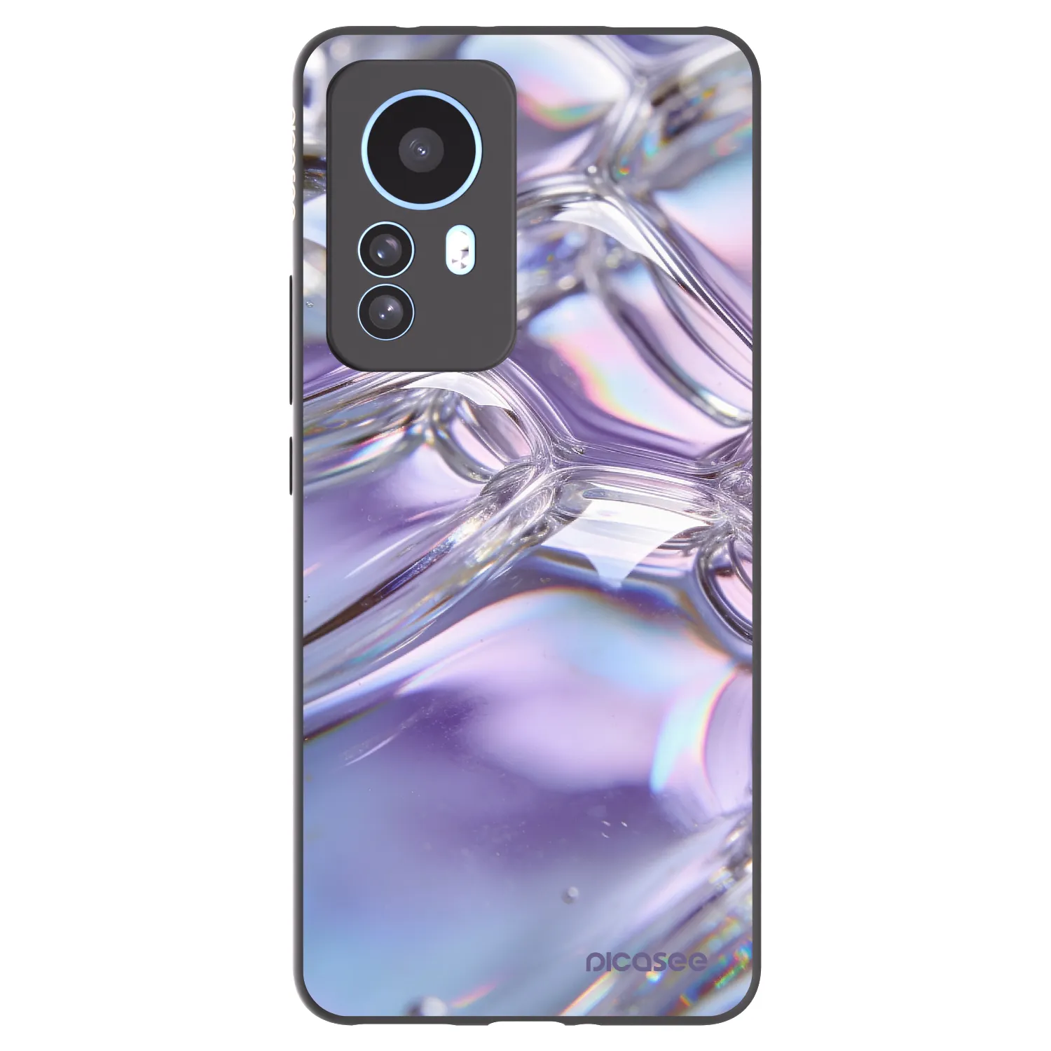 Picasee silikonový černý obal pro Xiaomi 12T - Iridescent bubbles