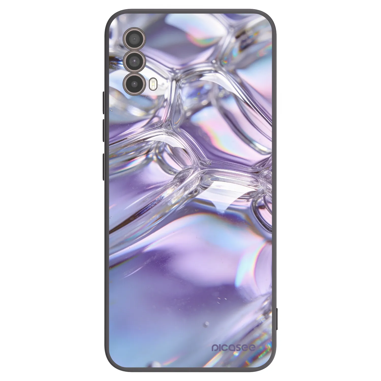 Picasee silikonový černý obal pro Motorola Moto E40 - Iridescent bubbles