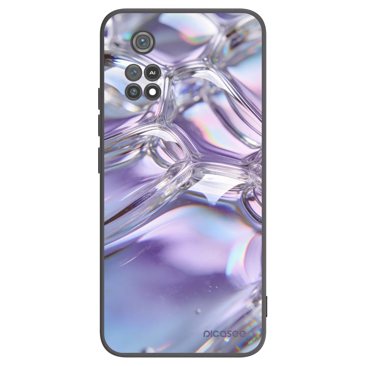 Picasee silikonový černý obal pro Xiaomi Poco M4 Pro - Iridescent bubbles