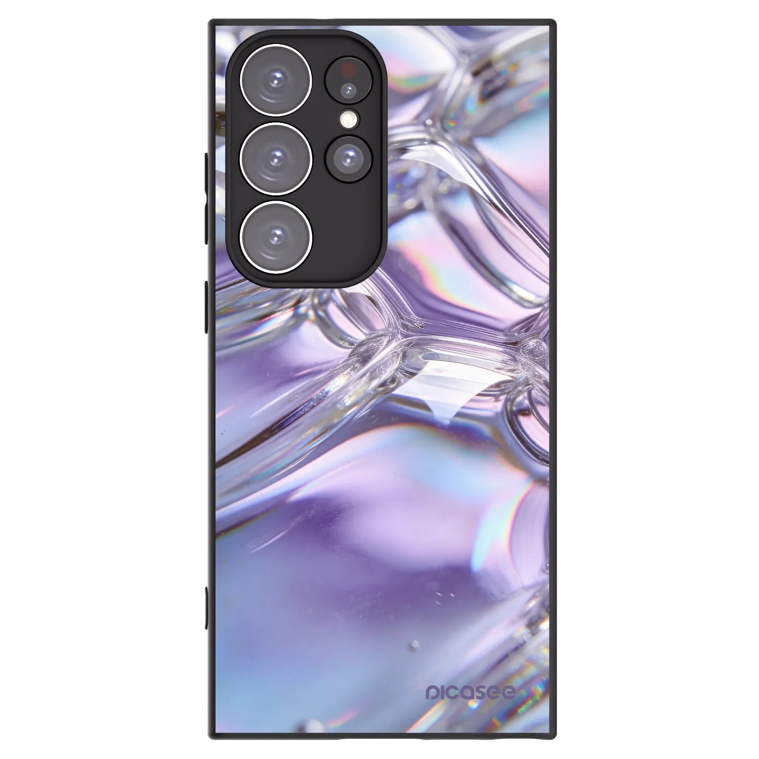 Picasee silikonový černý obal pro Samsung Galaxy S23 Ultra 5G - Iridescent bubbles