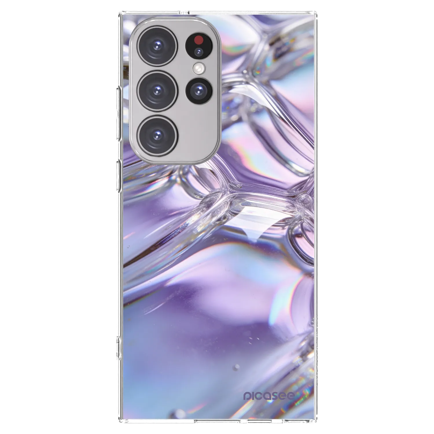 Picasee silikonový průhledný obal pro Samsung Galaxy S23 Ultra 5G - Iridescent bubbles