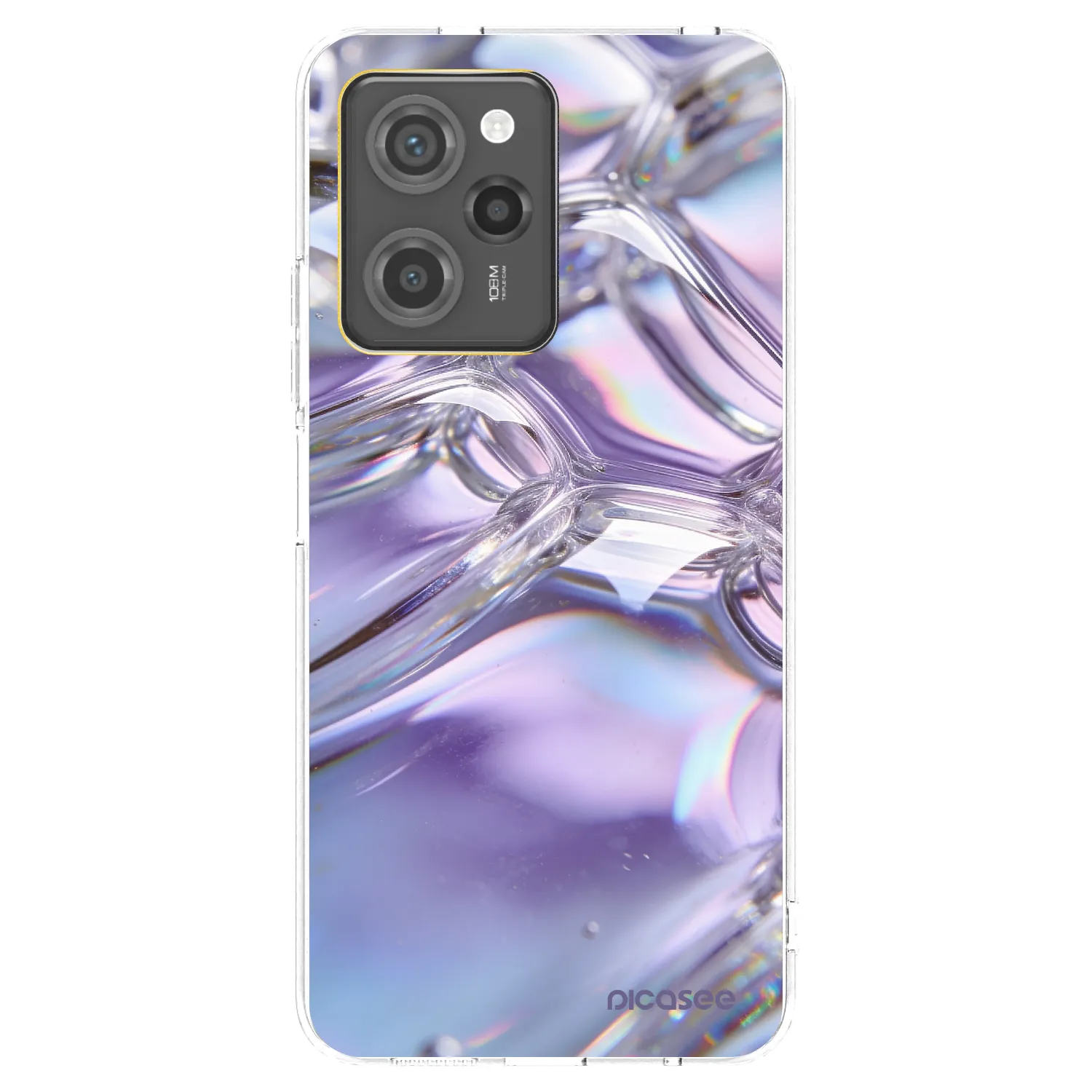 Picasee silikonový černý obal pro Xiaomi Poco X5 Pro - Iridescent bubbles