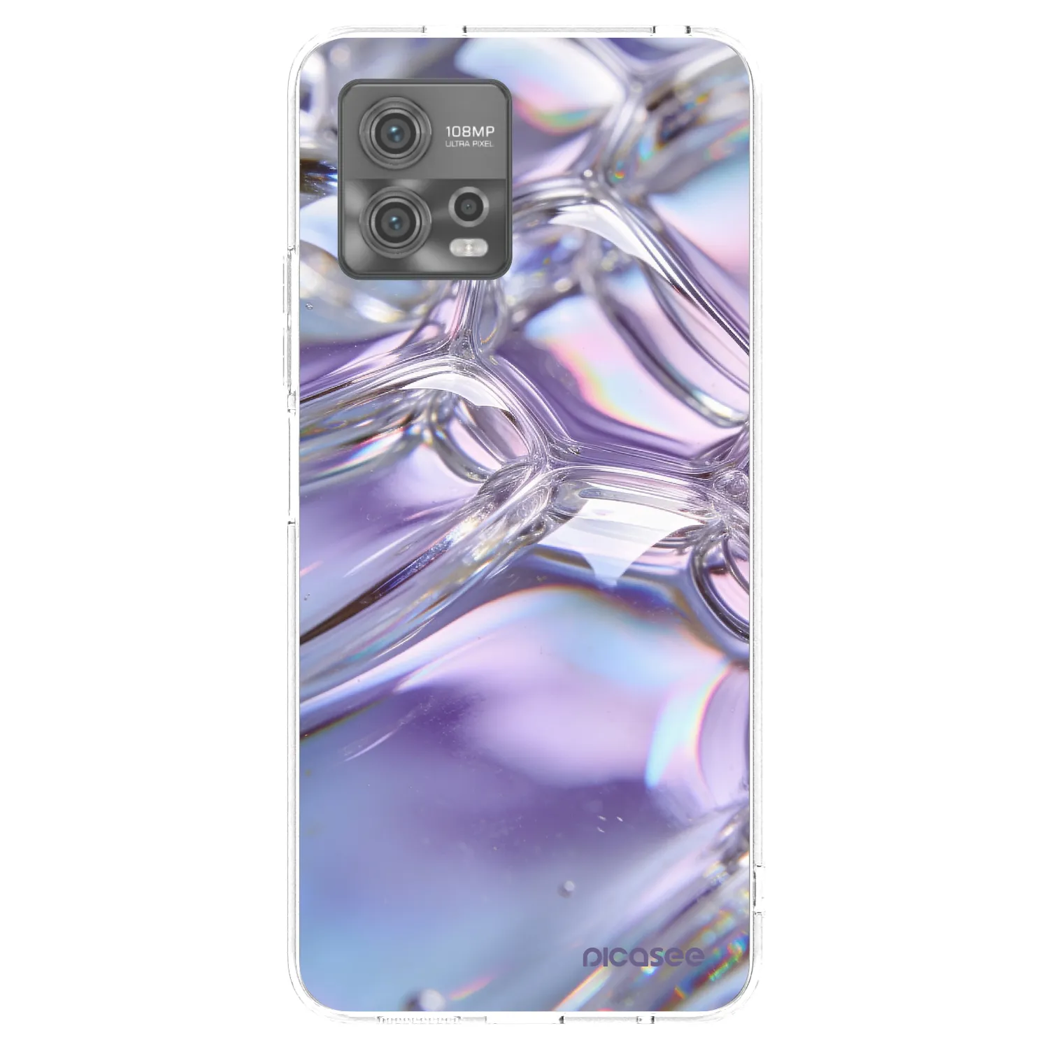 Picasee silikonový průhledný obal pro Motorola Moto G72 - Iridescent bubbles
