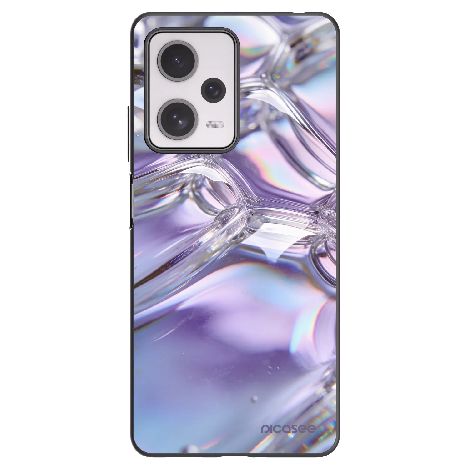 Picasee silikonový černý obal pro Xiaomi Redmi Note 12 Pro+ 5G - Iridescent bubbles
