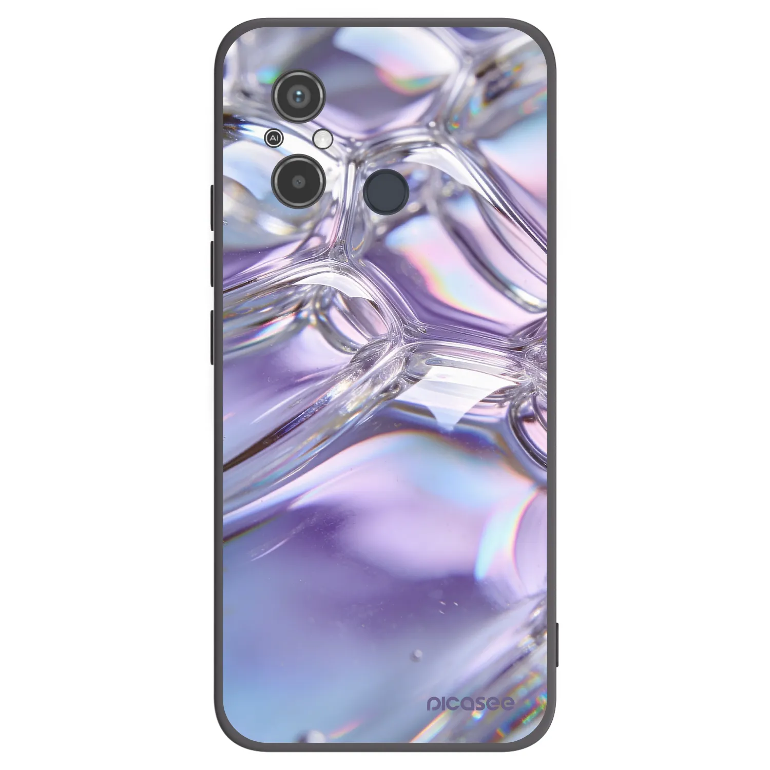 Picasee silikonový černý obal pro Xiaomi Redmi 12C - Iridescent bubbles