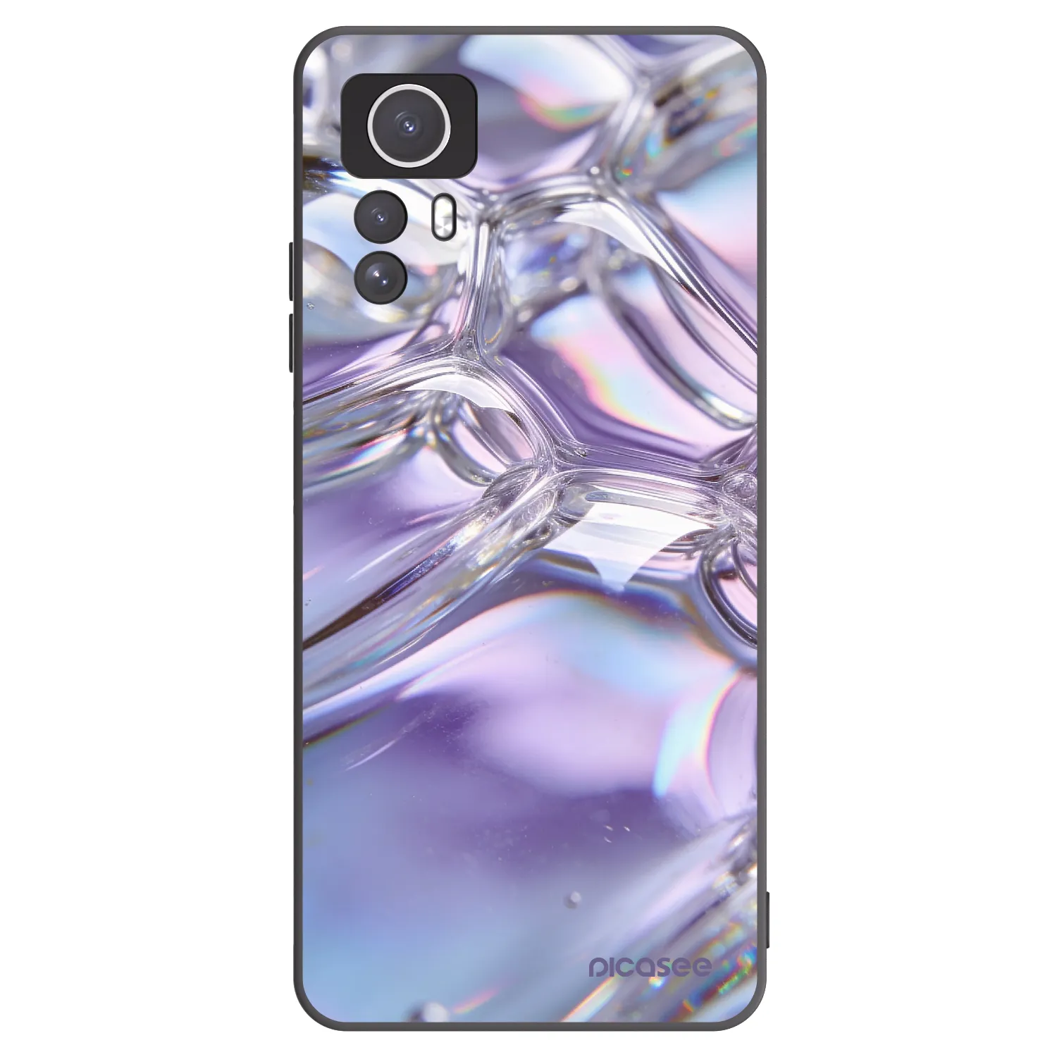 Picasee silikonový černý obal pro Xiaomi Redmi Note 12S - Iridescent bubbles