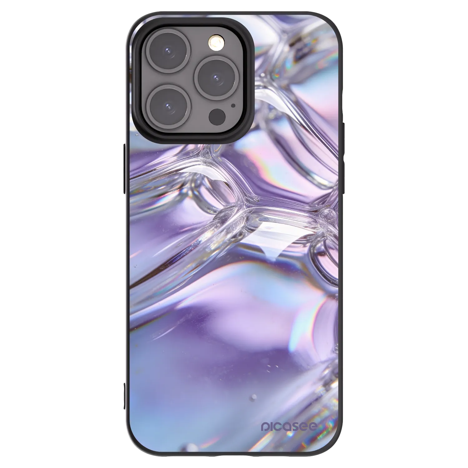 Picasee silikonový černý obal pro Apple iPhone 15 Pro Max - Iridescent bubbles