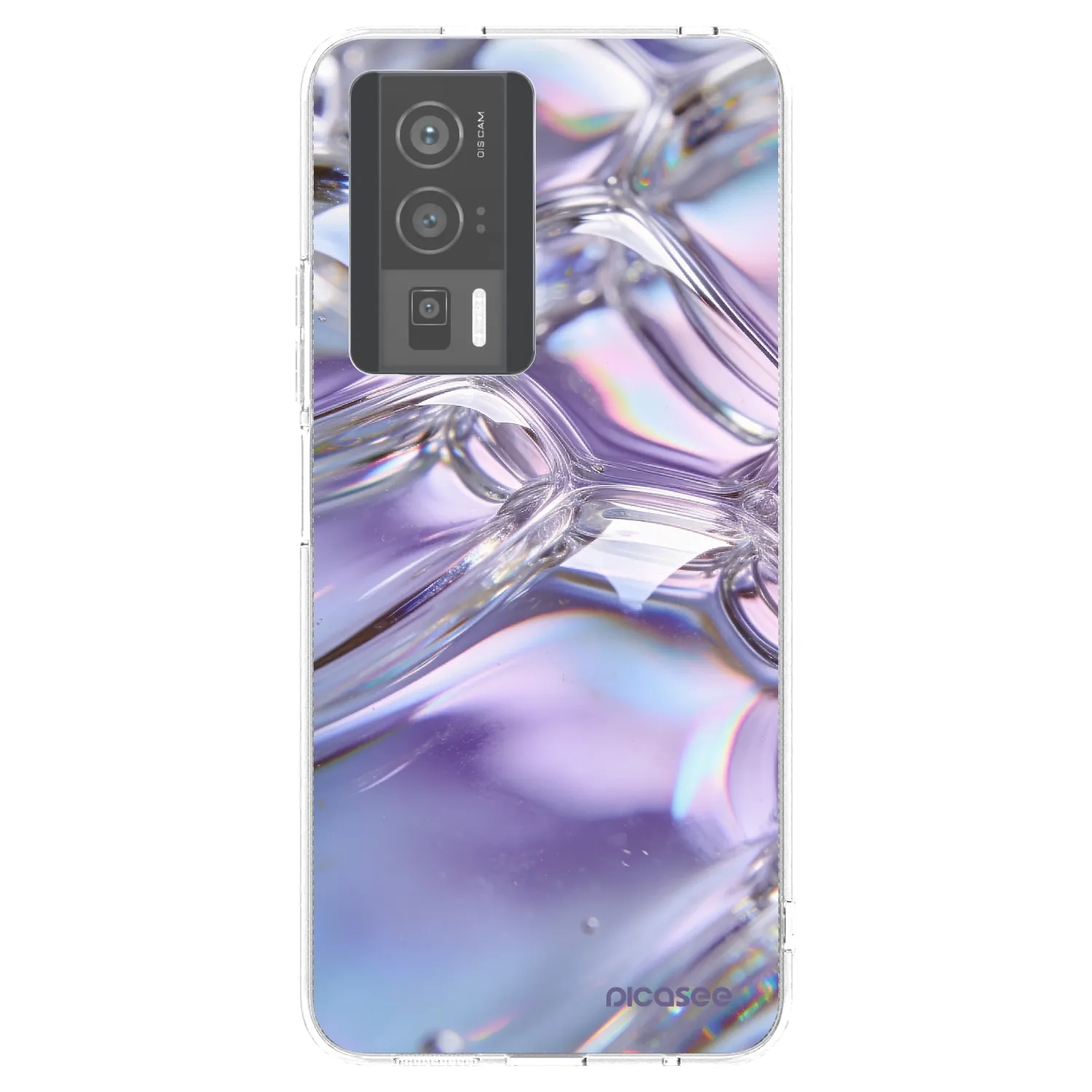 Picasee silikonový průhledný obal pro Xiaomi Poco F5 Pro 5G - Iridescent bubbles