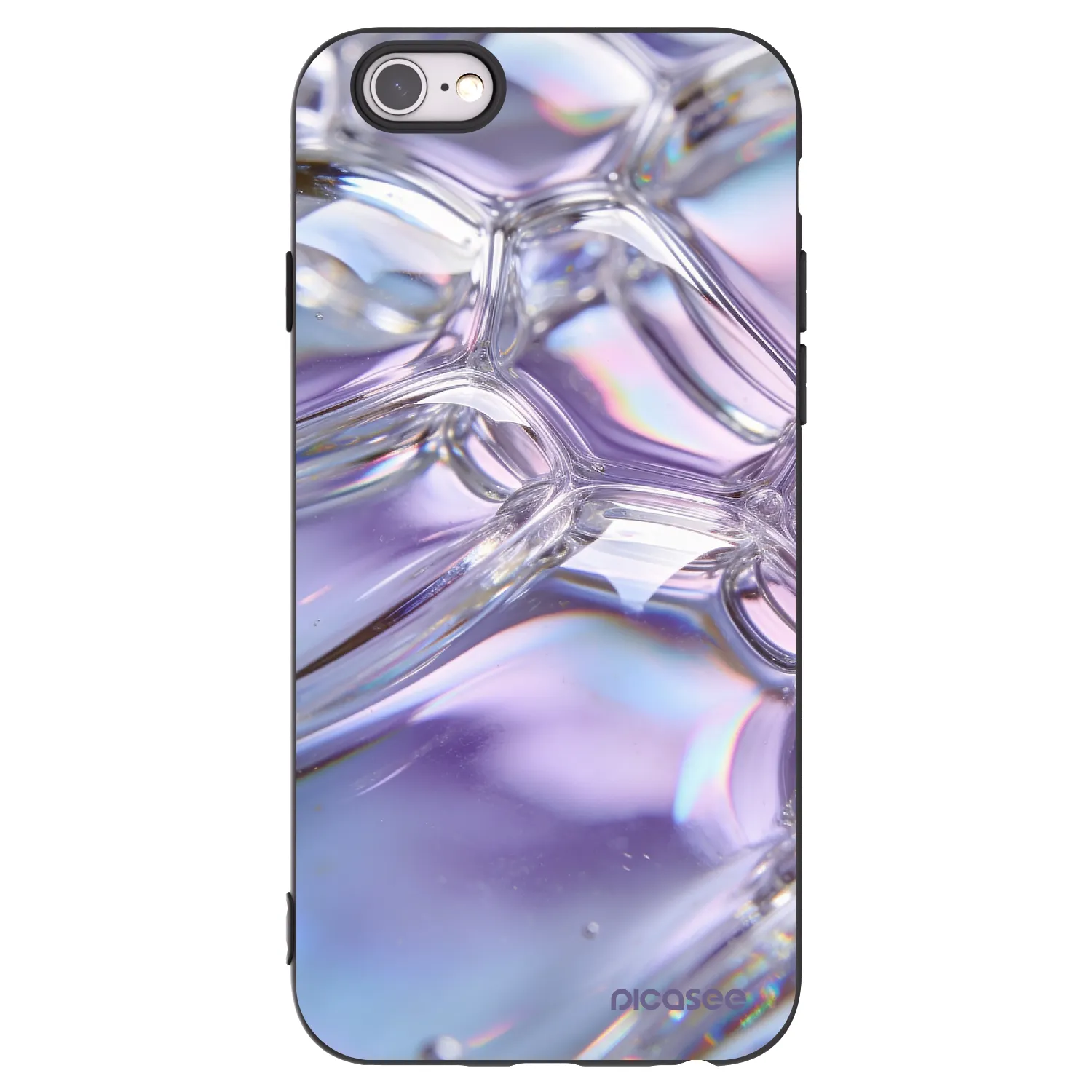 Picasee silikonový černý obal pro Apple iPhone 6/6S - Iridescent bubbles