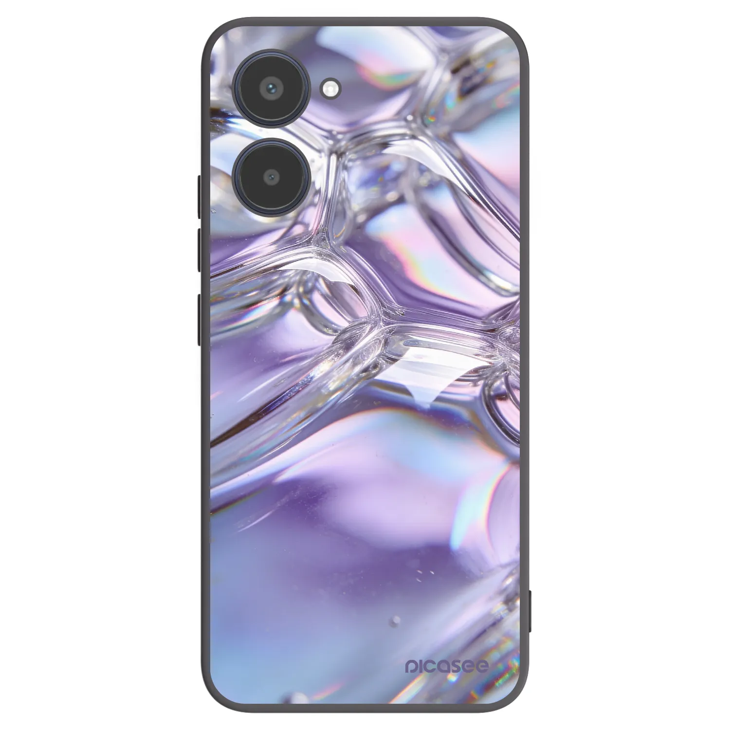 Picasee silikonový černý obal pro Realme 10 4G - Iridescent bubbles