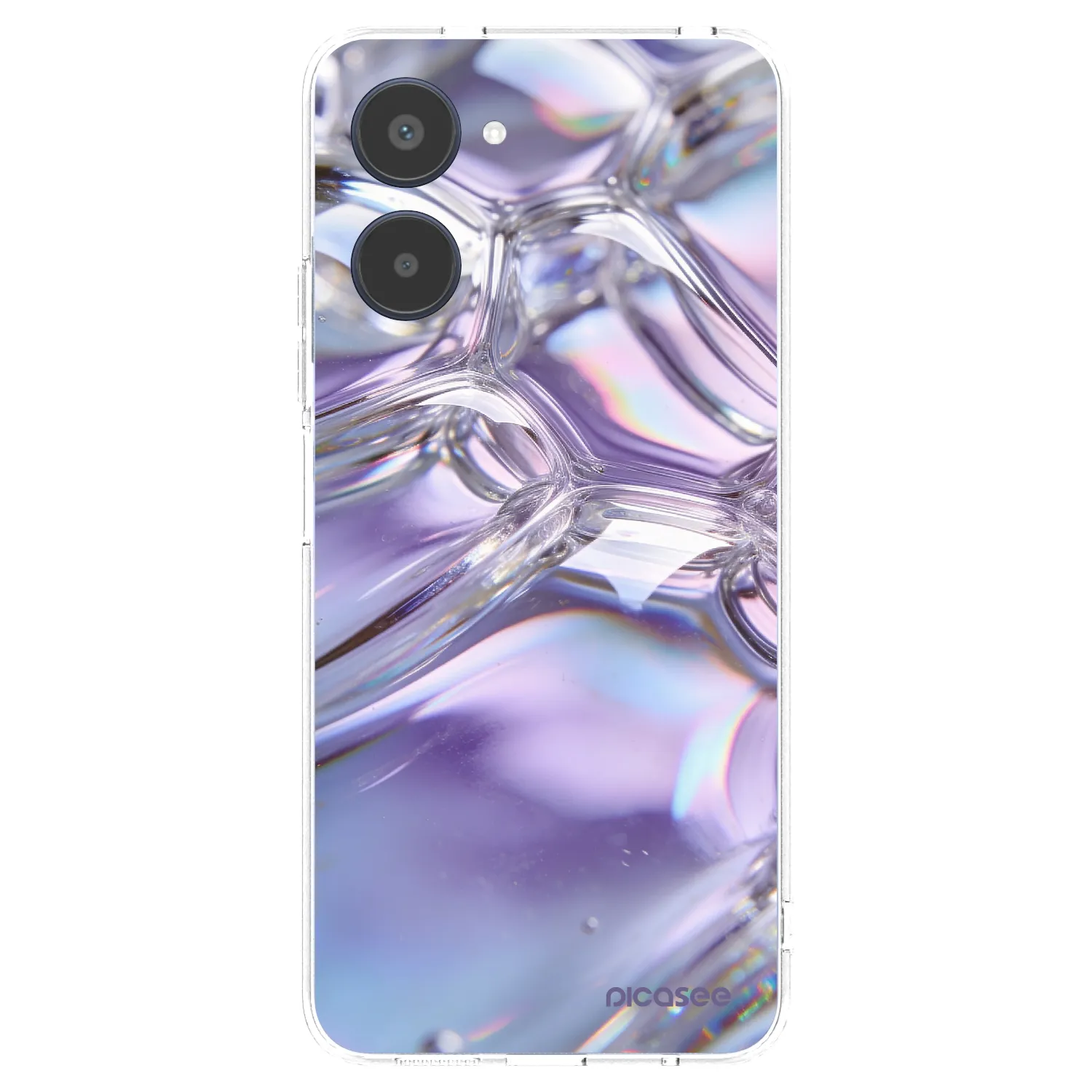 Picasee silikonový průhledný obal pro Realme 10 4G - Iridescent bubbles