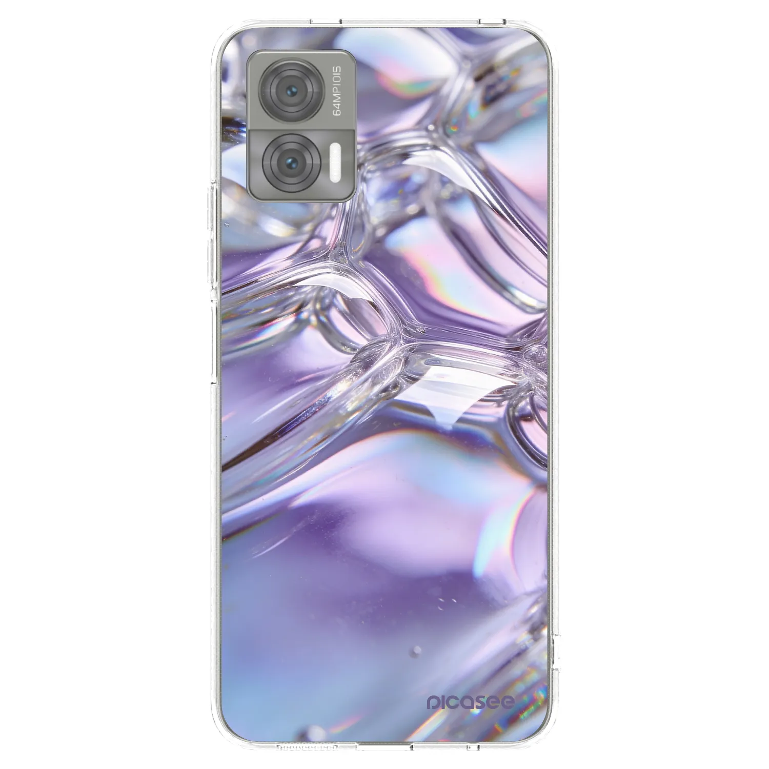 Picasee silikonový průhledný obal pro Motorola Edge 30 Neo - Iridescent bubbles