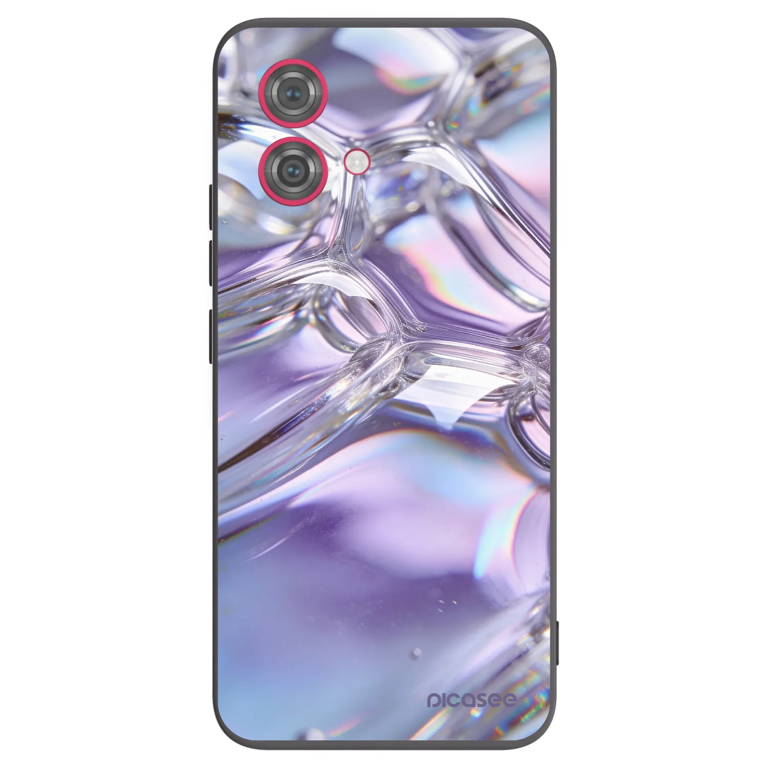 Picasee silikonový černý obal pro Motorola Moto G84 5G - Iridescent bubbles