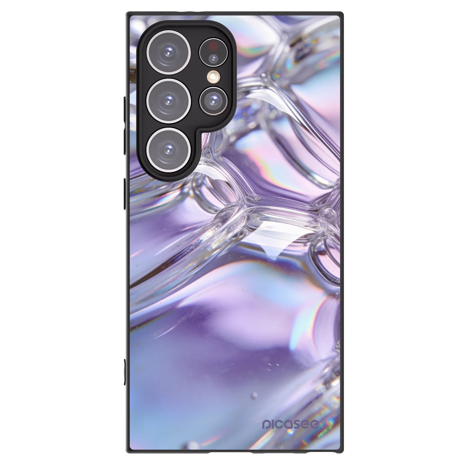 Picasee silikonový černý obal pro Samsung Galaxy S24 Ultra S928B 5G - Iridescent bubbles