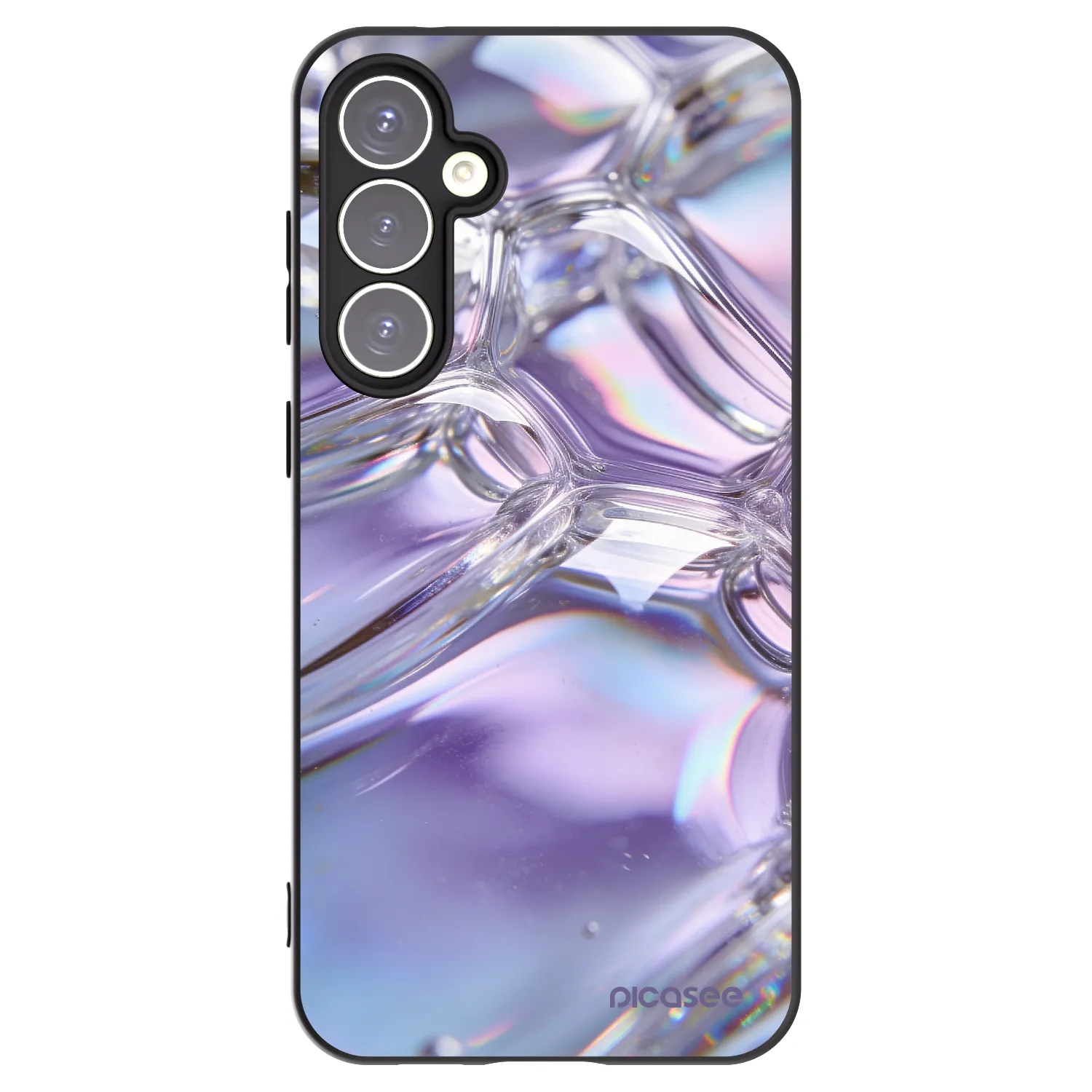 Picasee silikonový černý obal pro Samsung Galaxy S23 FE S711B - Iridescent bubbles