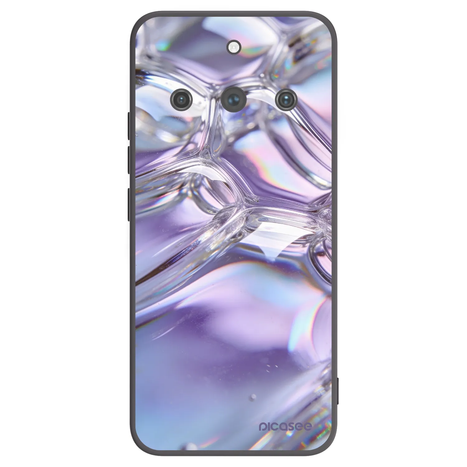 Picasee silikonový černý obal pro Realme 11 Pro+ - Iridescent bubbles