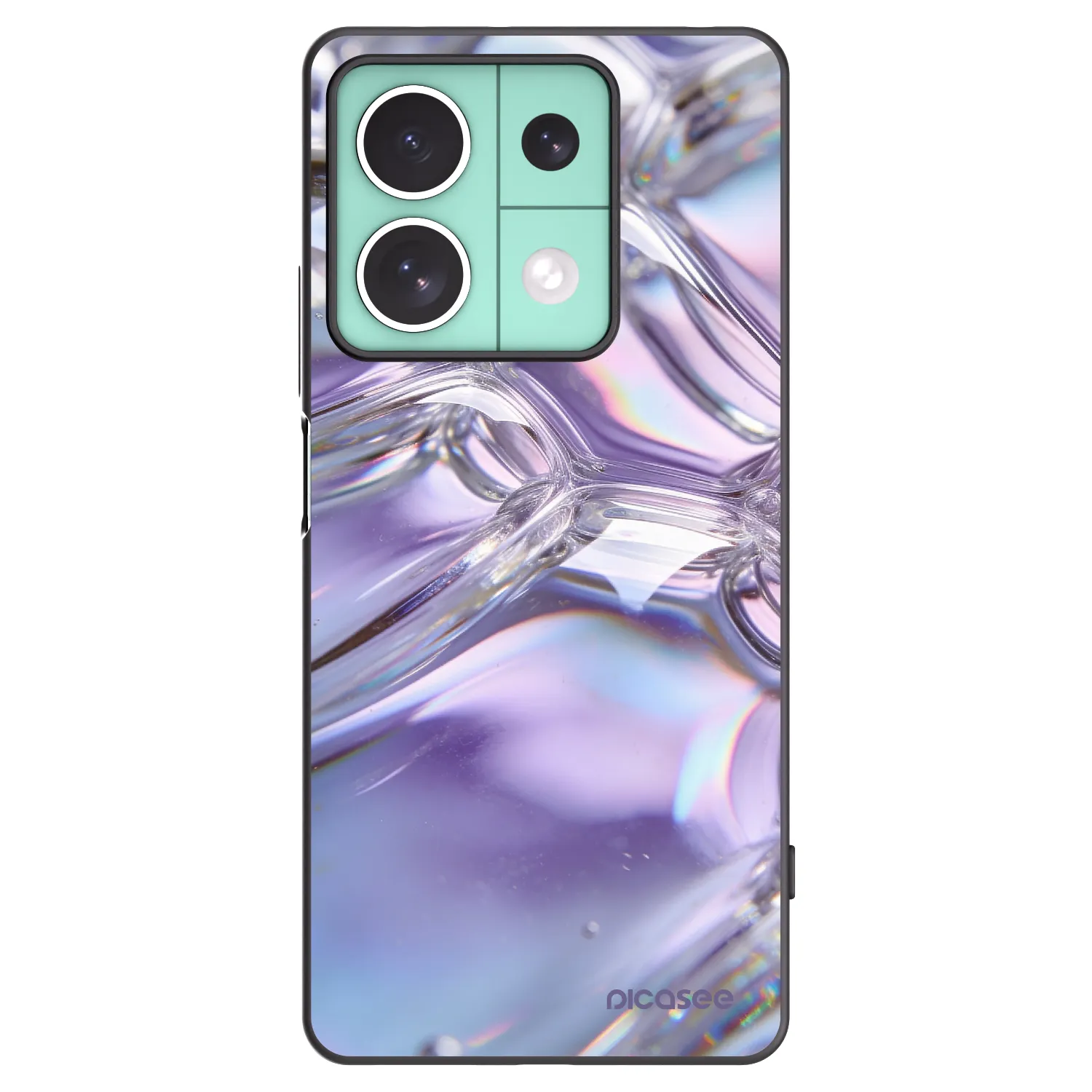 Picasee silikonový černý obal pro Xiaomi Redmi Note 13 5G - Iridescent bubbles