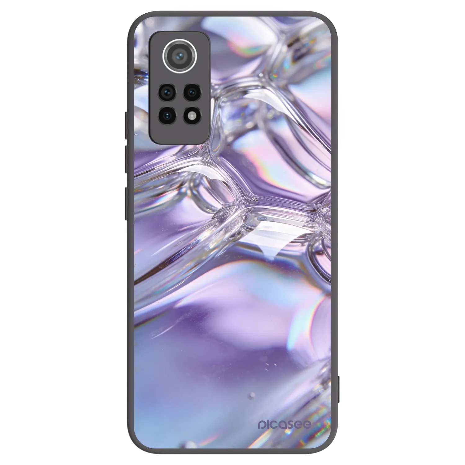 Picasee silikonový černý obal pro Xiaomi Redmi Note 12 Pro 4G - Iridescent bubbles