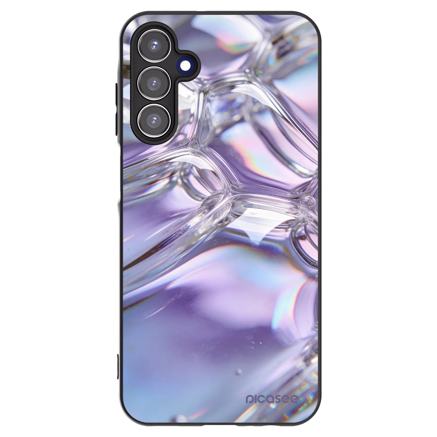 Picasee silikonový černý obal pro Samsung Galaxy A15 A155F 4G - Iridescent bubbles