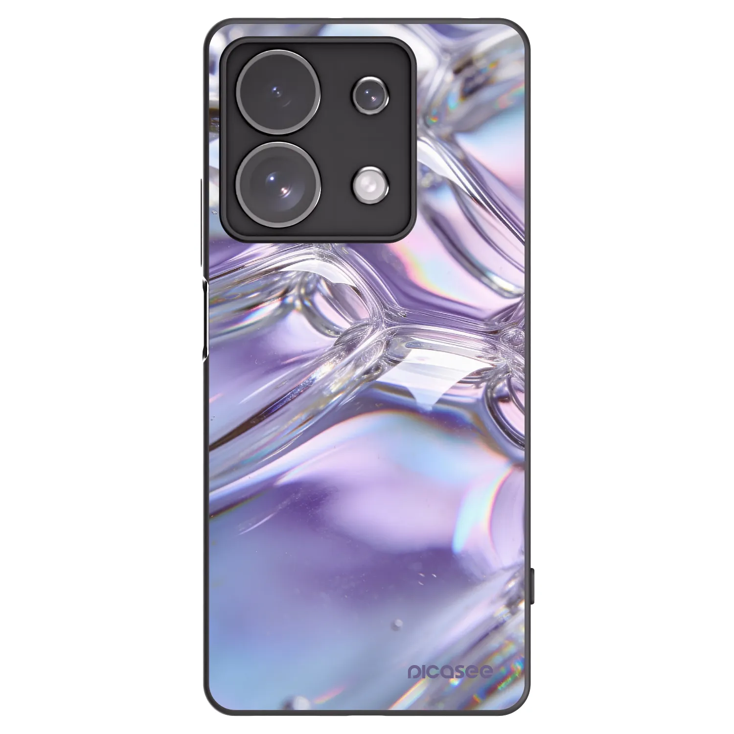 Picasee silikonový černý obal pro Xiaomi Redmi Note 13 Pro 4G - Iridescent bubbles