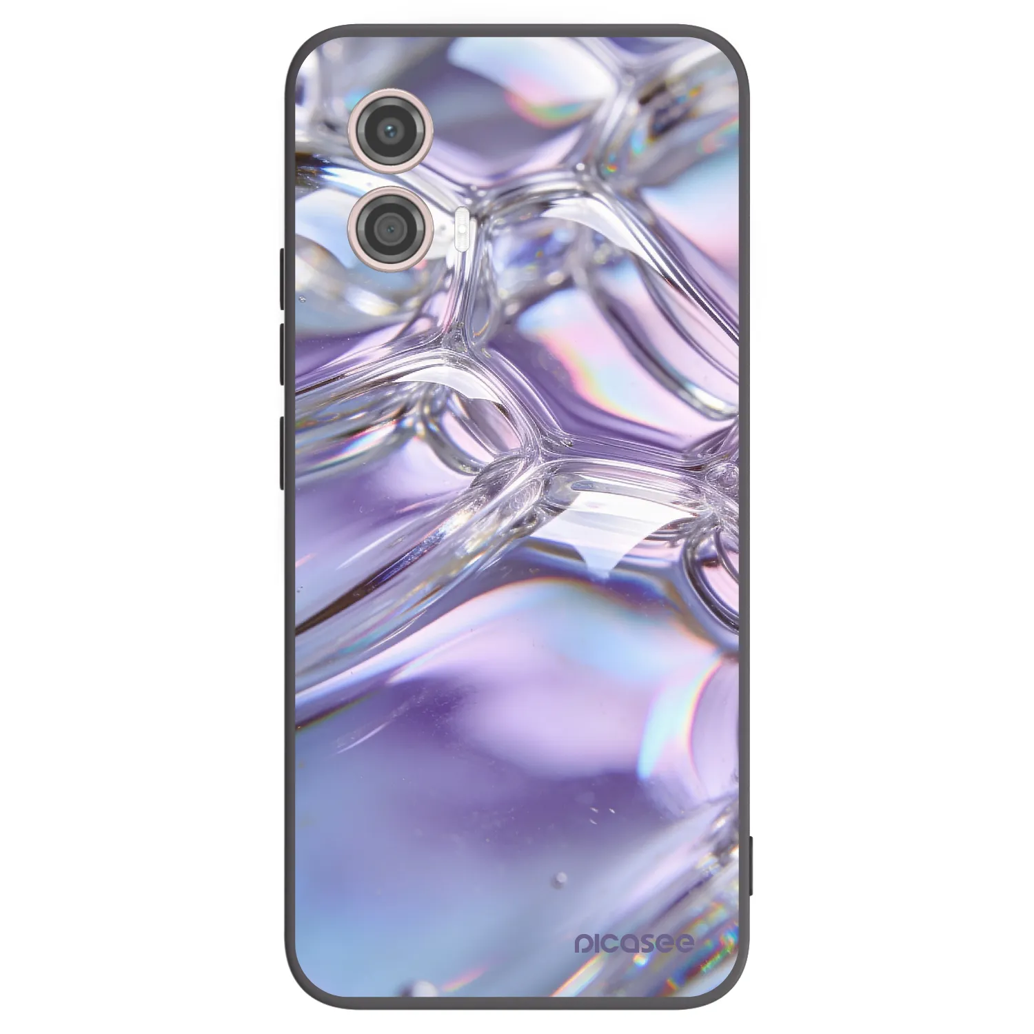Picasee silikonový černý obal pro Motorola Moto G53 5G - Iridescent bubbles