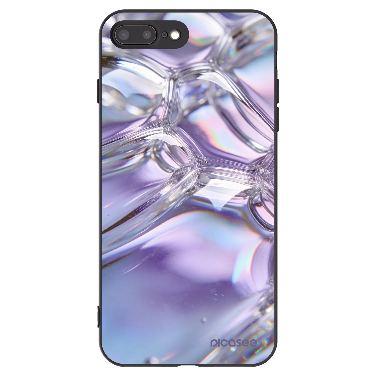 Picasee silikonový černý obal pro Apple iPhone 7 Plus - Iridescent bubbles
