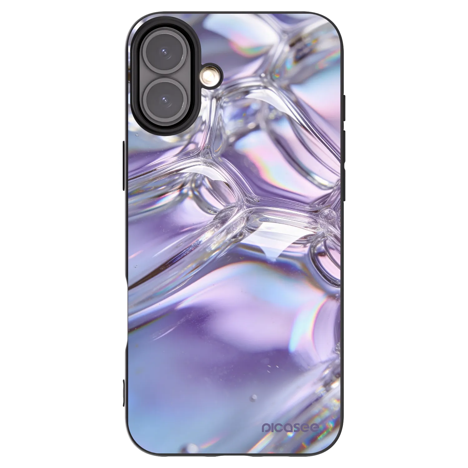 Picasee silikonový černý obal pro Apple iPhone 16 Plus - Iridescent bubbles