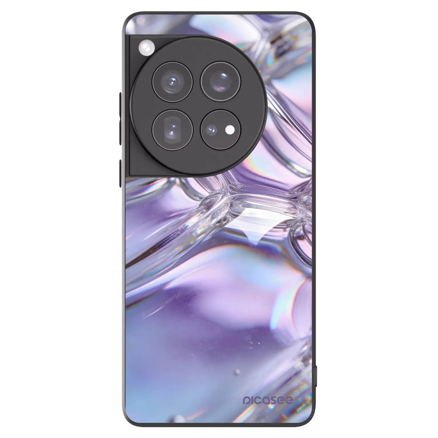 Picasee silikonový černý obal pro OnePlus 12 5G - Iridescent bubbles