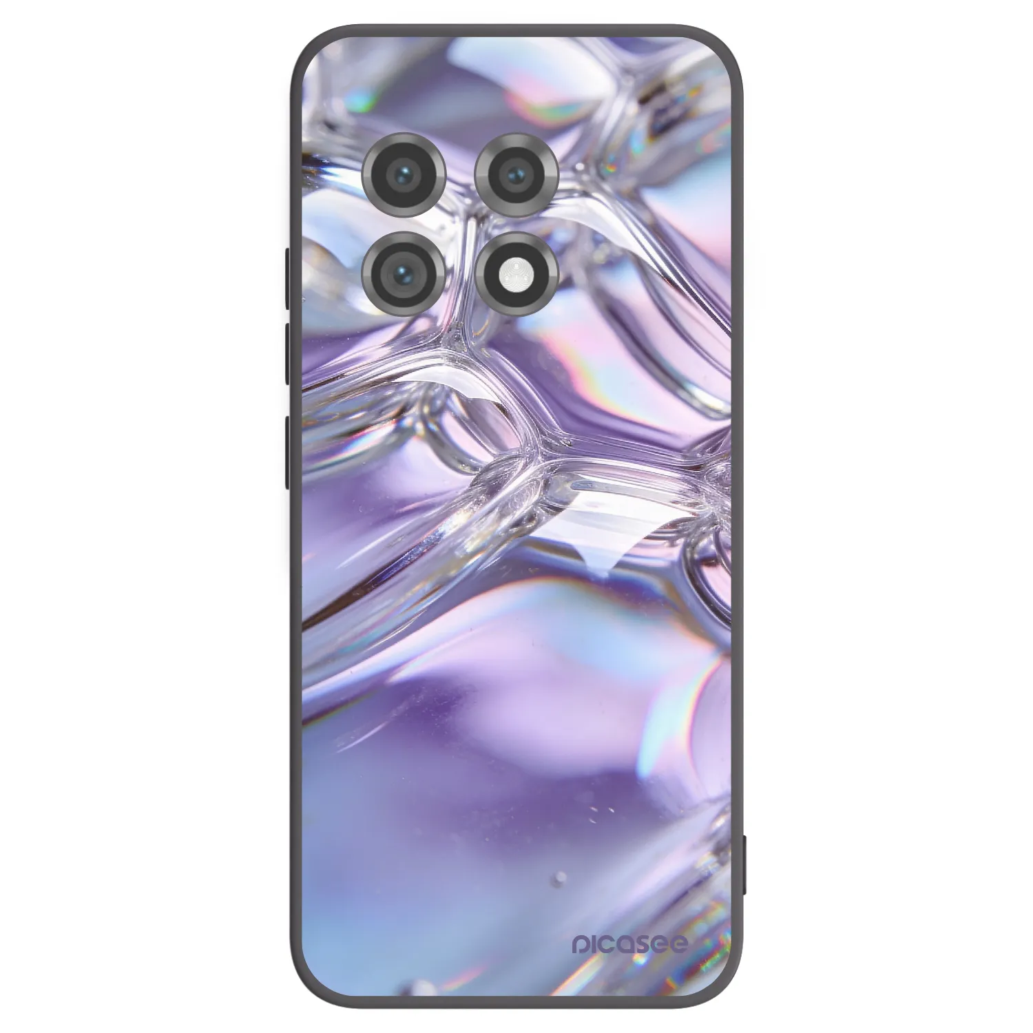 Picasee silikonový černý obal pro OnePlus 11 5G - Iridescent bubbles