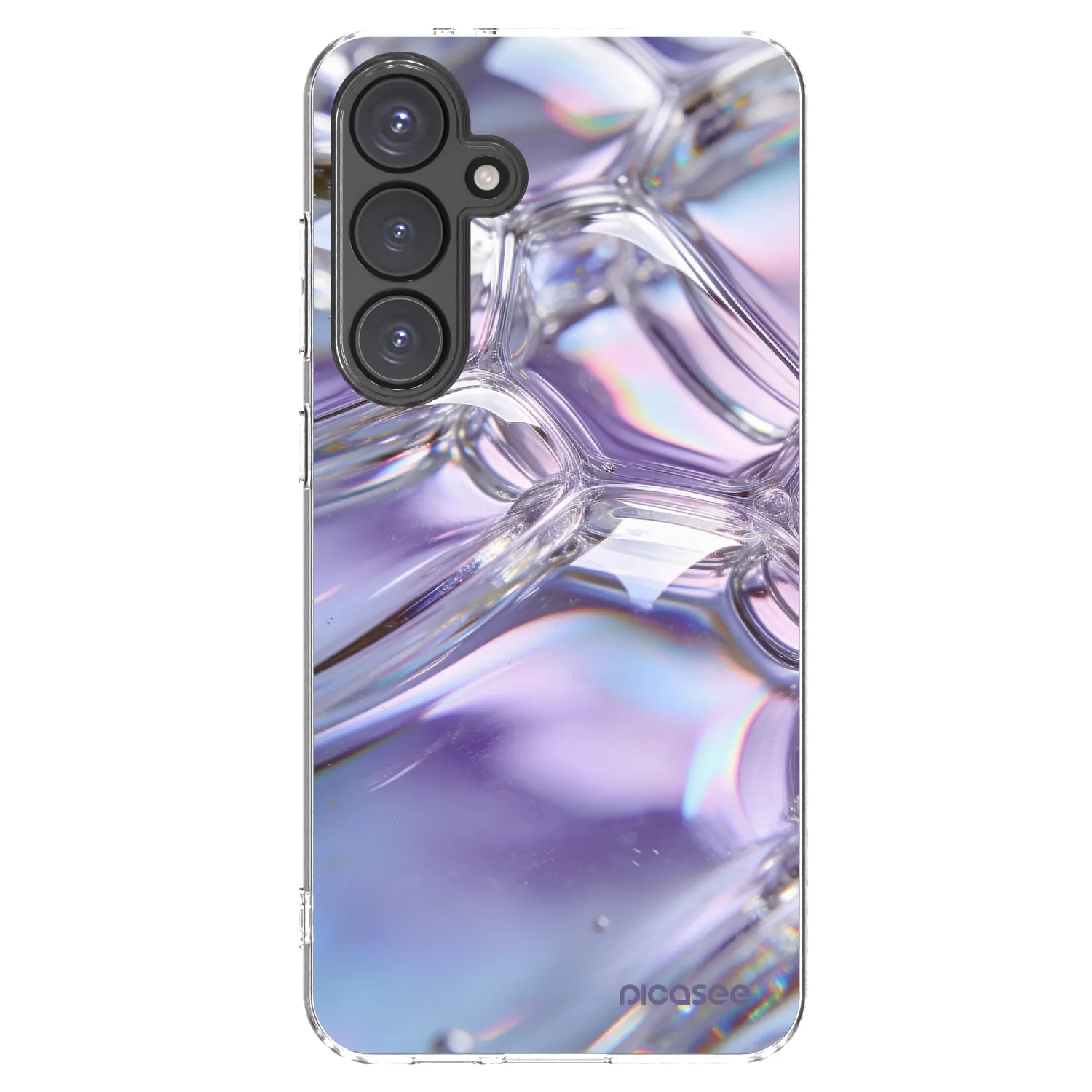 Picasee silikonový průhledný obal pro Samsung Galaxy S24 FE S721B - Iridescent bubbles