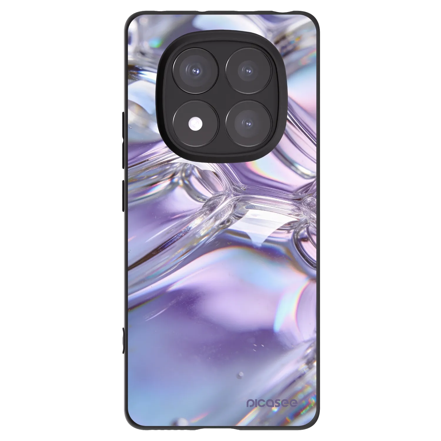 Picasee silikonový černý obal pro Xiaomi Redmi Note 14 Pro 5G - Iridescent bubbles