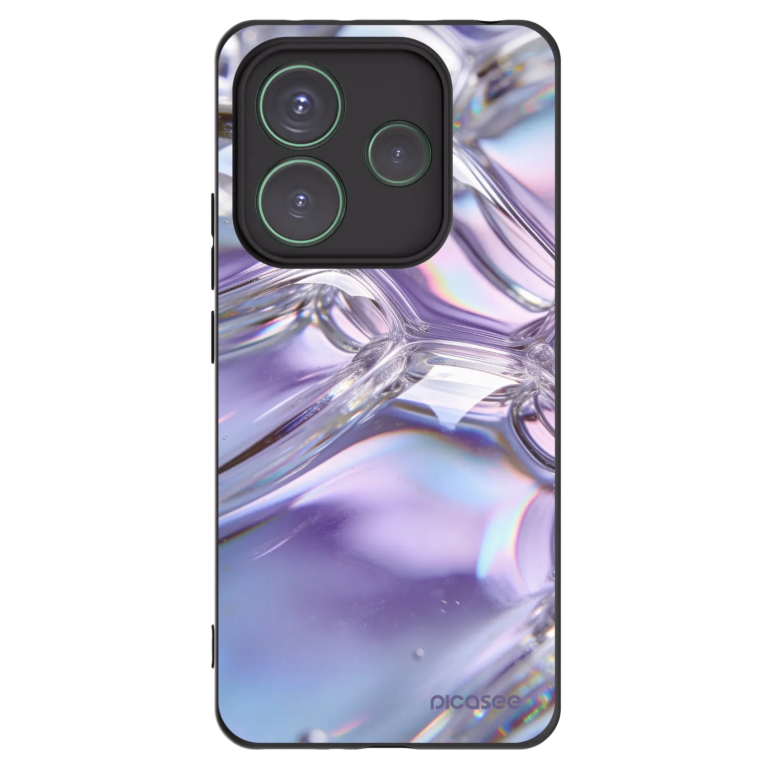 Picasee silikonový černý obal pro Xiaomi Redmi Note 14 5G - Iridescent bubbles