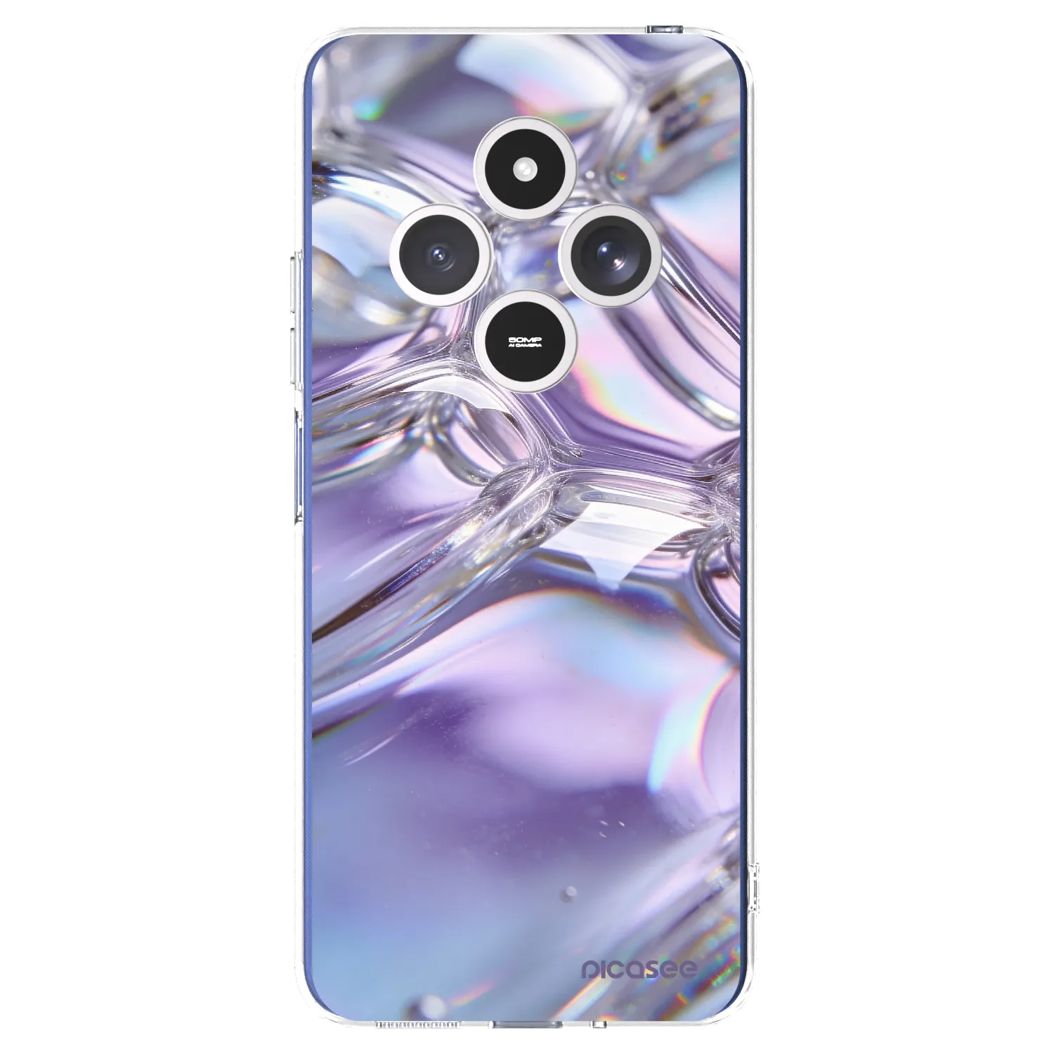Picasee silikonový průhledný obal pro Xiaomi Redmi 14C - Iridescent bubbles