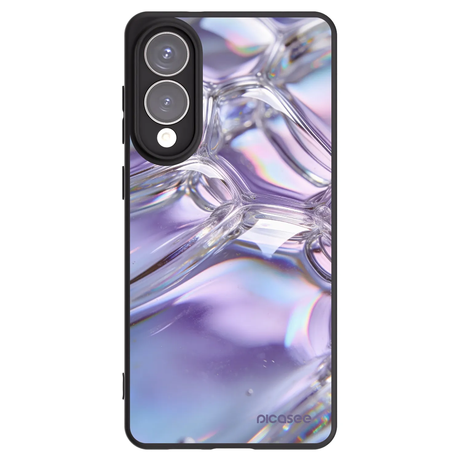 Picasee silikonový černý obal pro Samsung Galaxy S25 Edge 5G - Iridescent bubbles