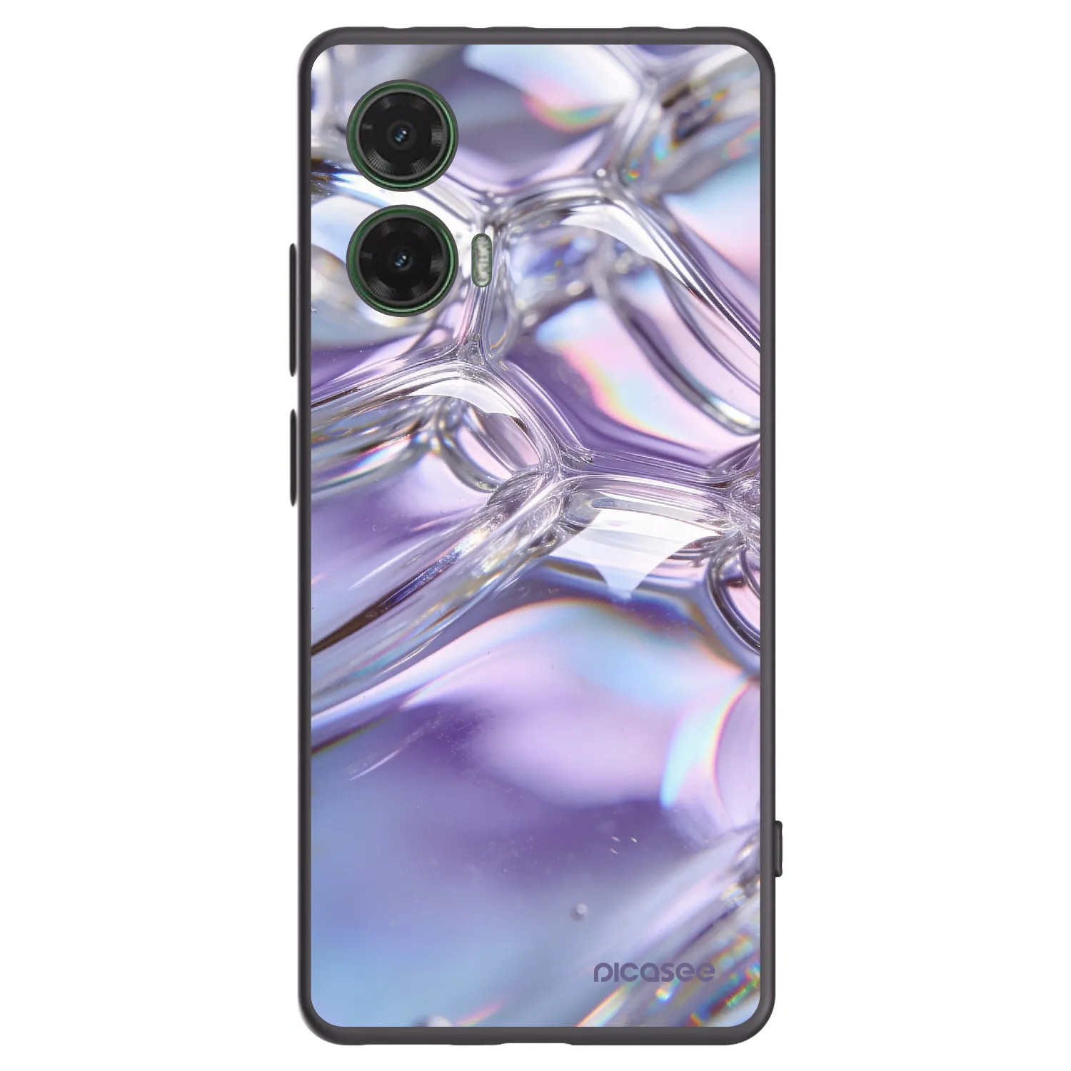 Picasee silikonový černý obal pro Motorola Moto G35 5G - Iridescent bubbles