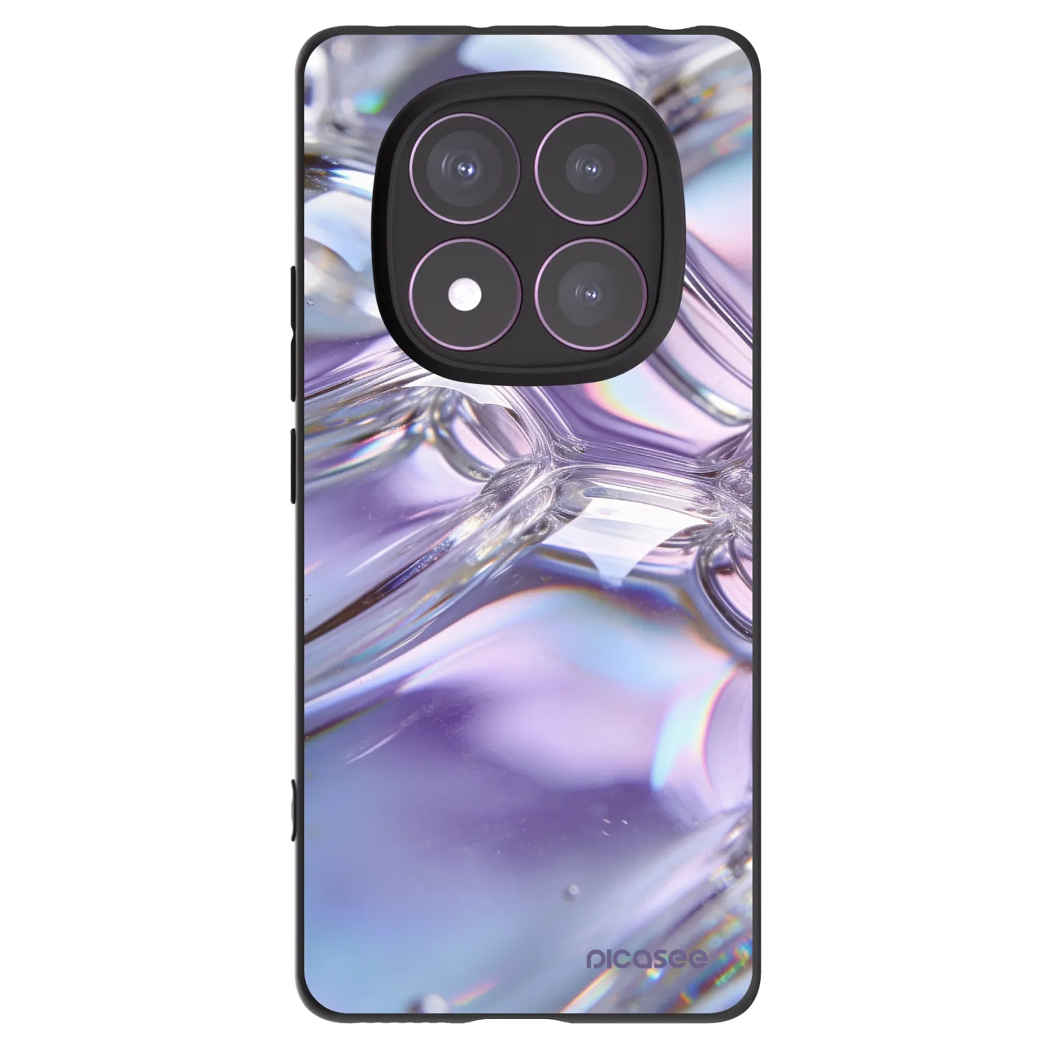 Picasee silikonový černý obal pro Xiaomi Redmi Note 14 Pro 4G - Iridescent bubbles