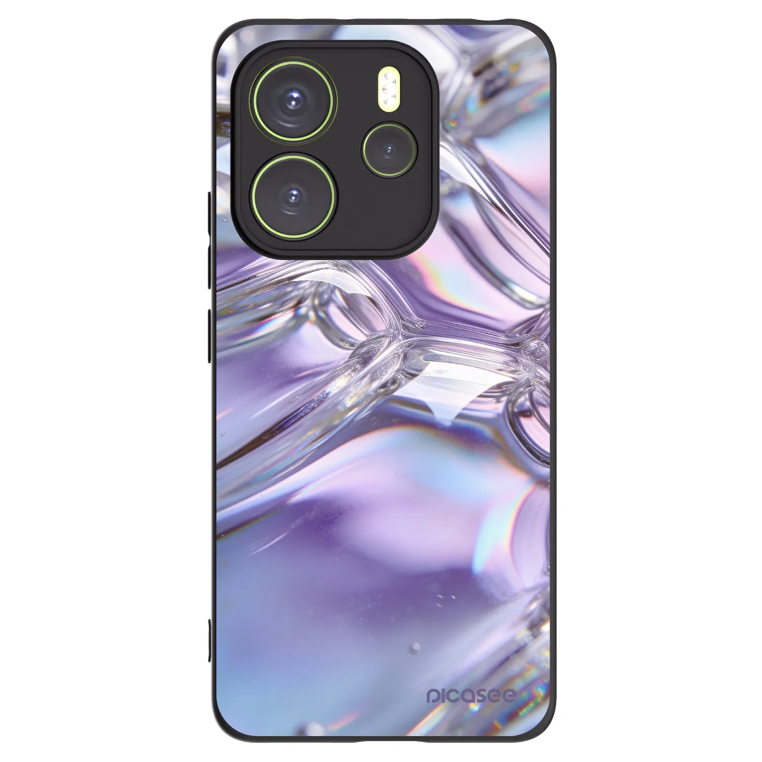 Picasee silikonový černý obal pro Xiaomi Redmi Note 14 4G - Iridescent bubbles