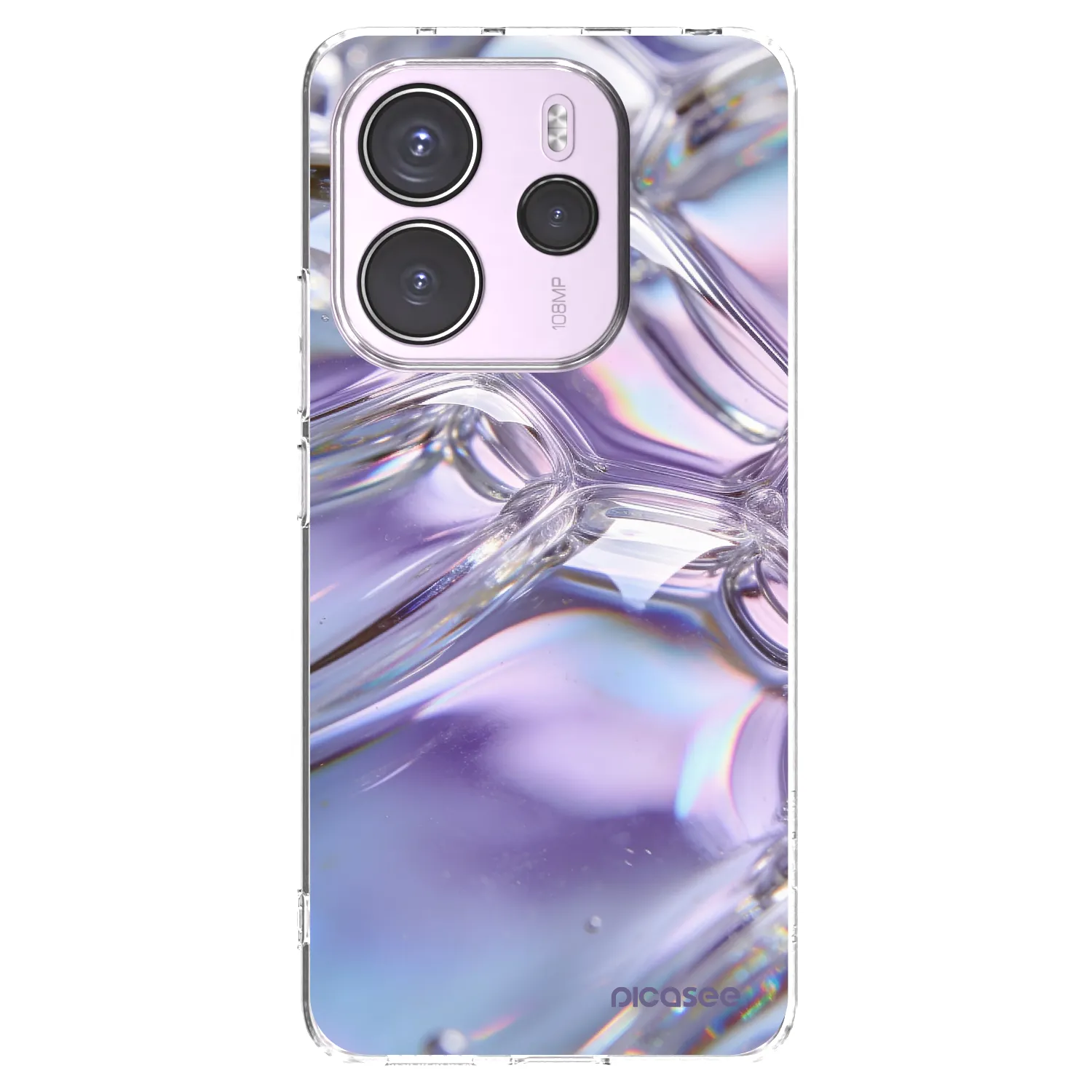 Picasee silikonový průhledný obal pro Xiaomi Redmi Note 14 4G - Iridescent bubbles