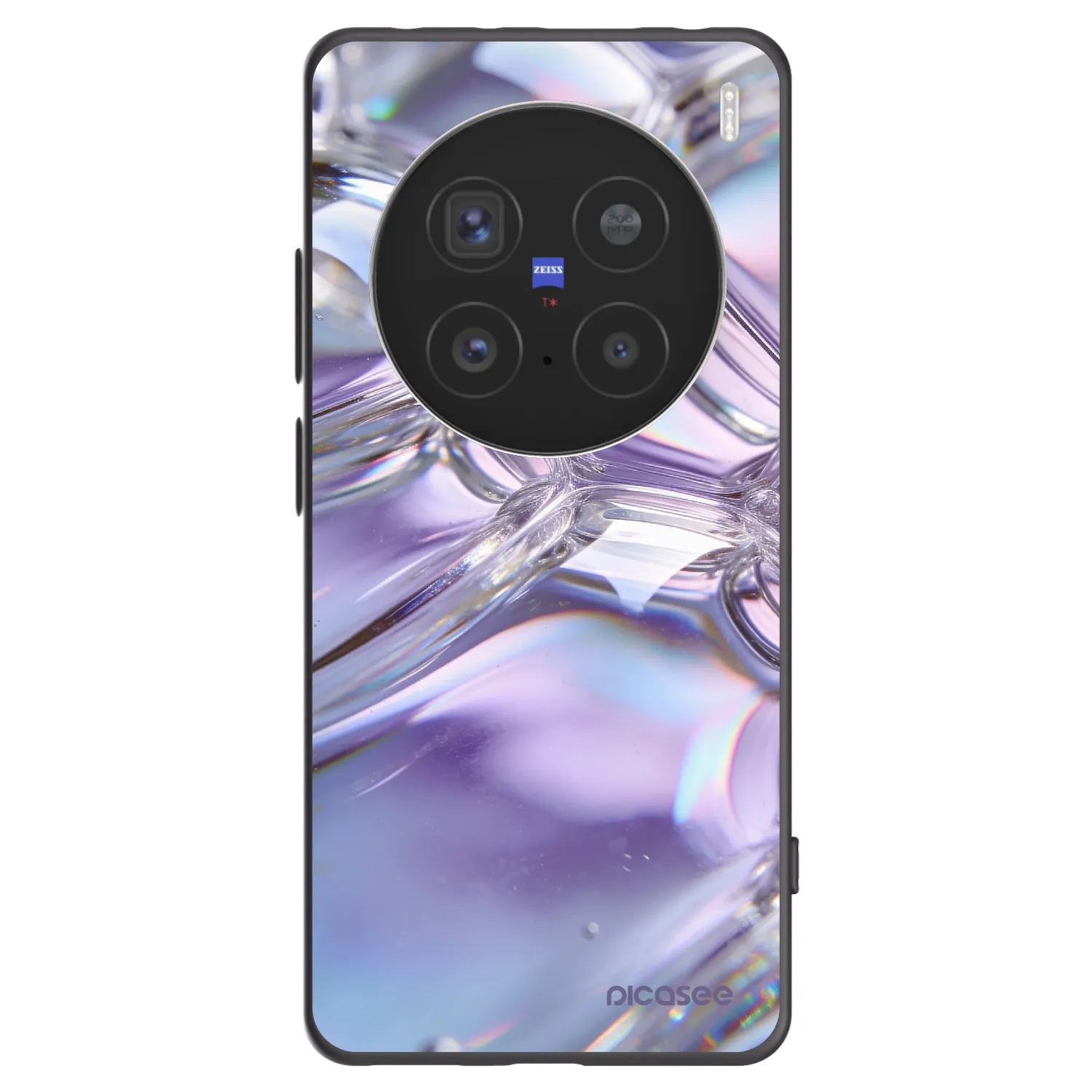 Picasee silikonový černý obal pro Vivo X200 Pro - Iridescent bubbles