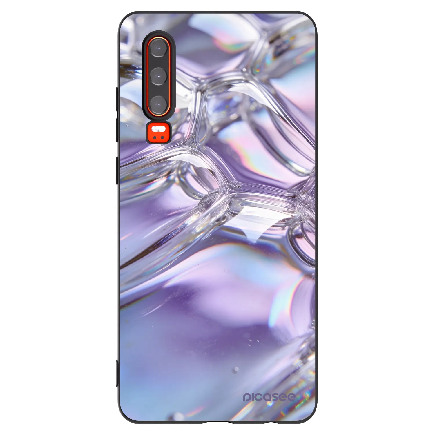 Picasee silikonový černý obal pro Huawei P30 - Iridescent bubbles